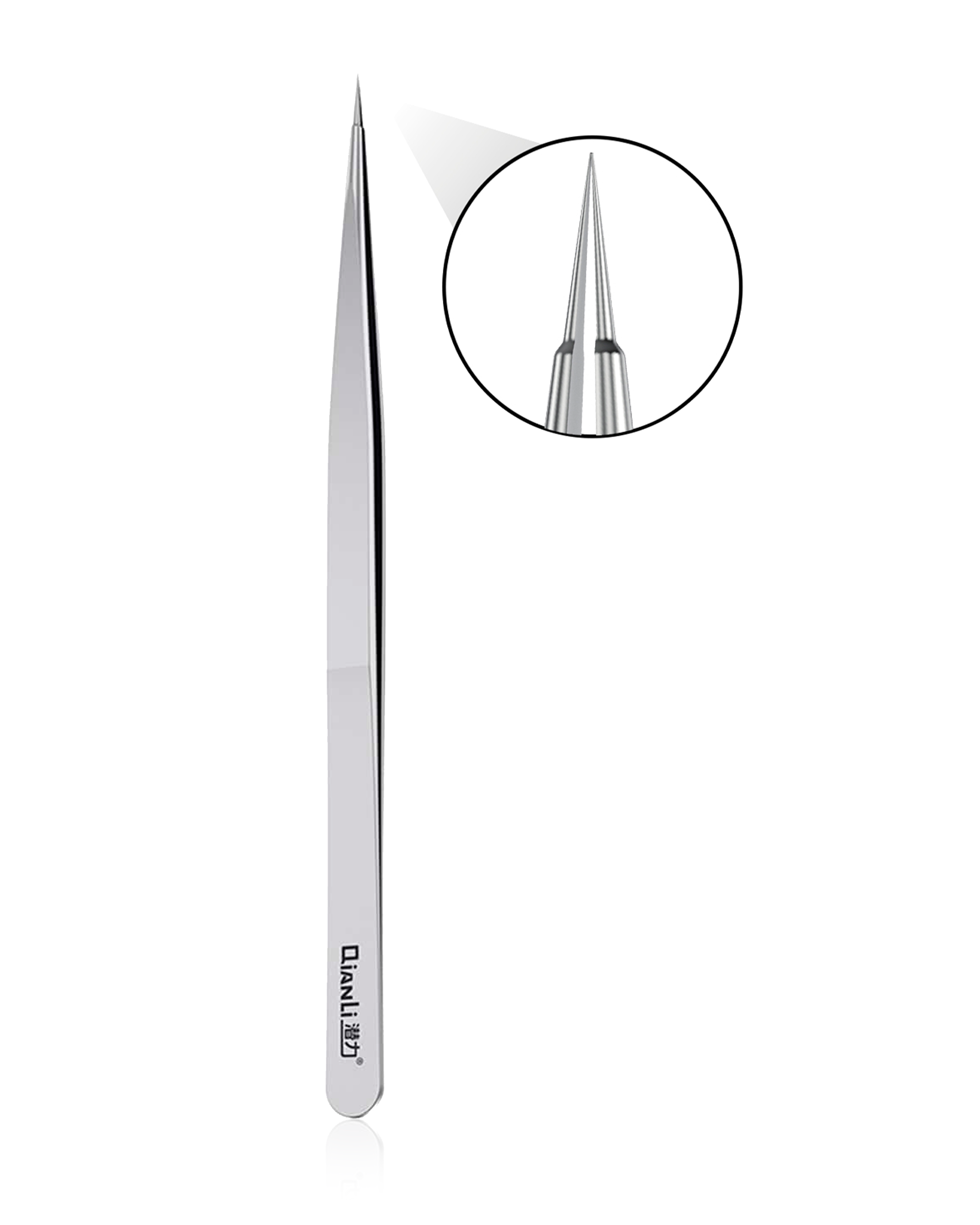 Ineezy Handmade Non-Magnetic Stainless Tweezers (Silver - Thin) (Qianli)