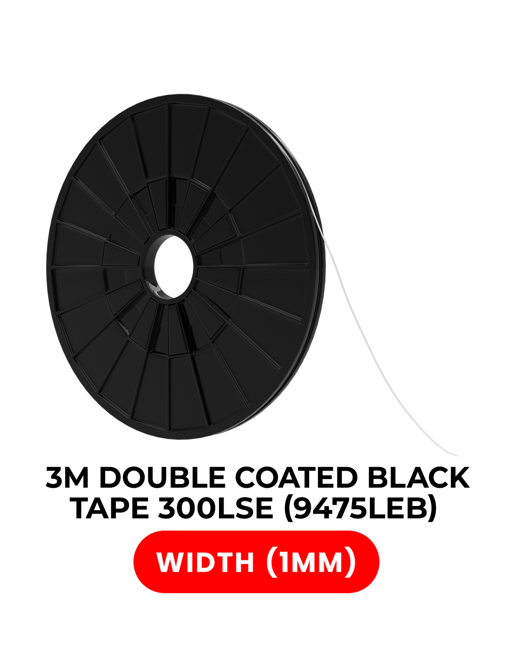 Double-Sided High Strength Polyester Tape 300Lse (1Mm X 25M) (3M Model # 9475Leb)