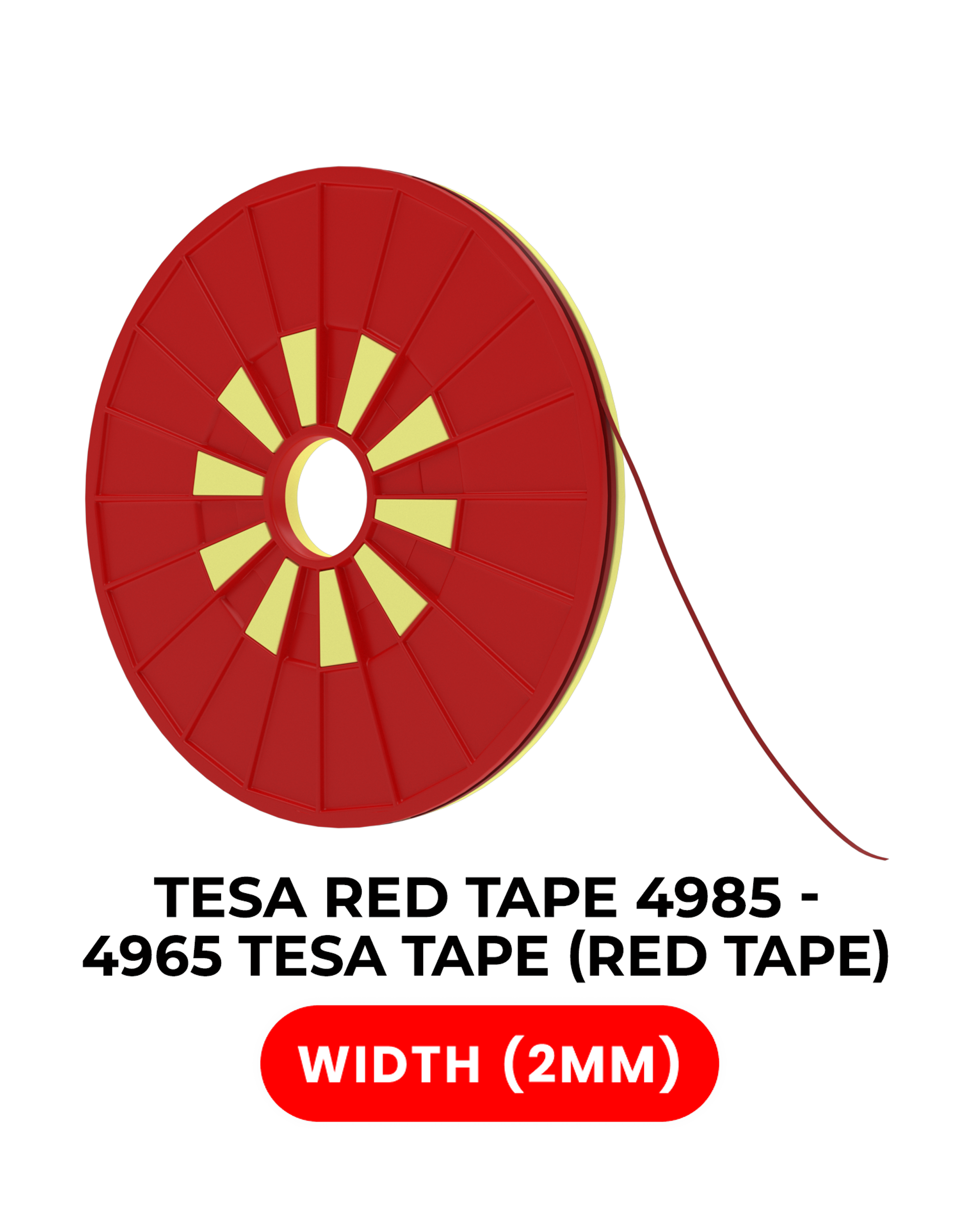 Double-Sided Polyester Red Tape (2Mm X 25M) (Tesa Model # 4965)