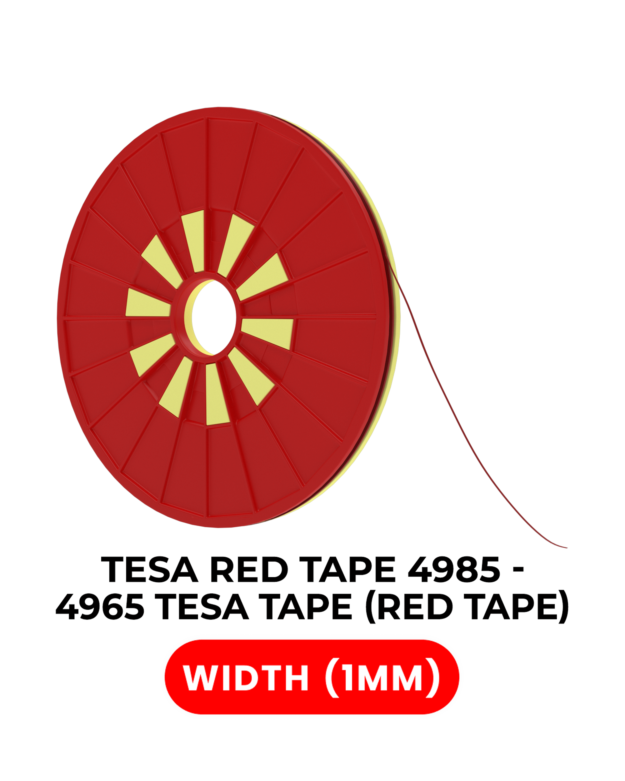 Double-Sided Polyester Red Tape (1Mm X 25M) (Tesa Model # 4965)