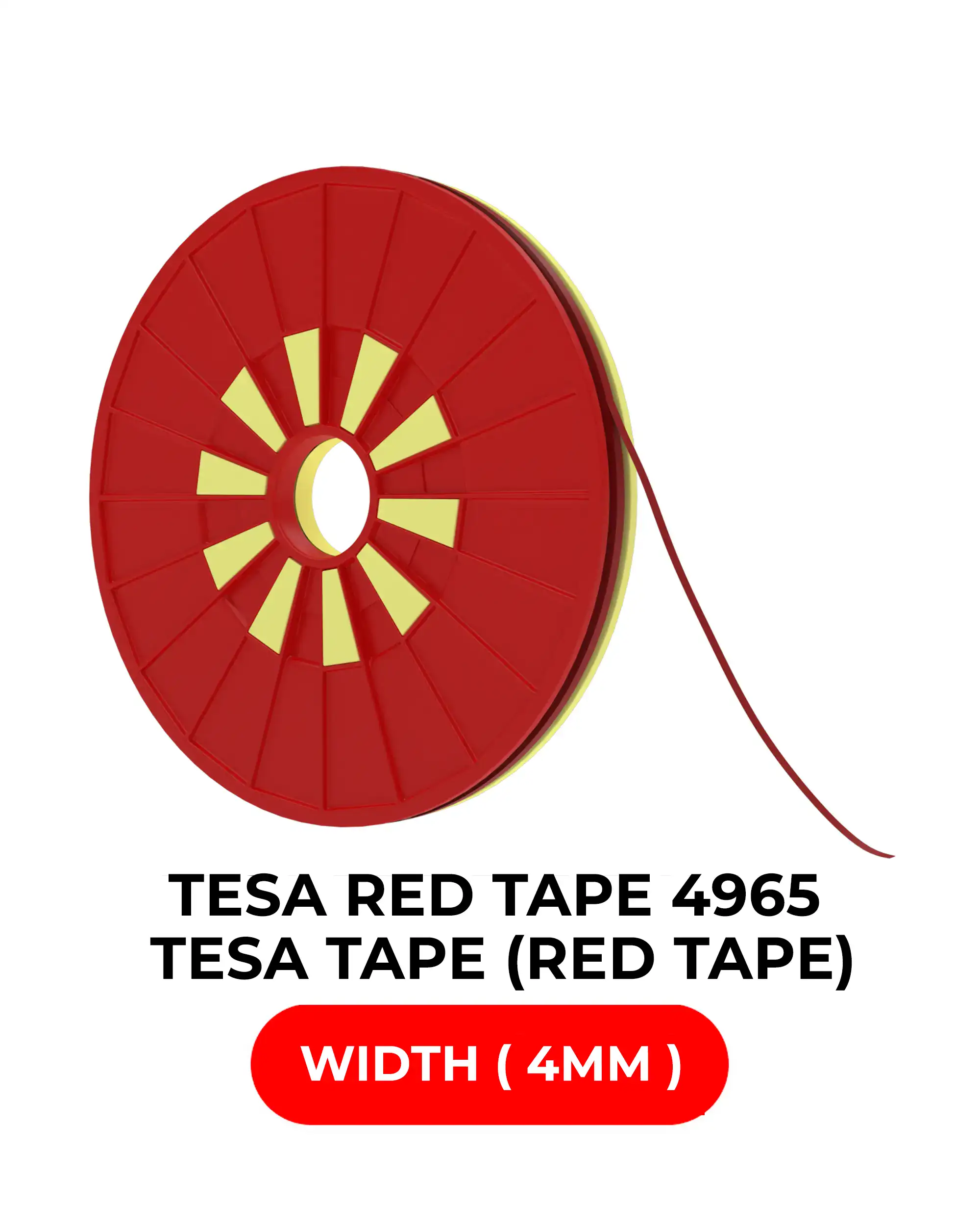 Double-Sided Polyester Red Tape (4Mm X 25M) (Tesa Model # 4965)