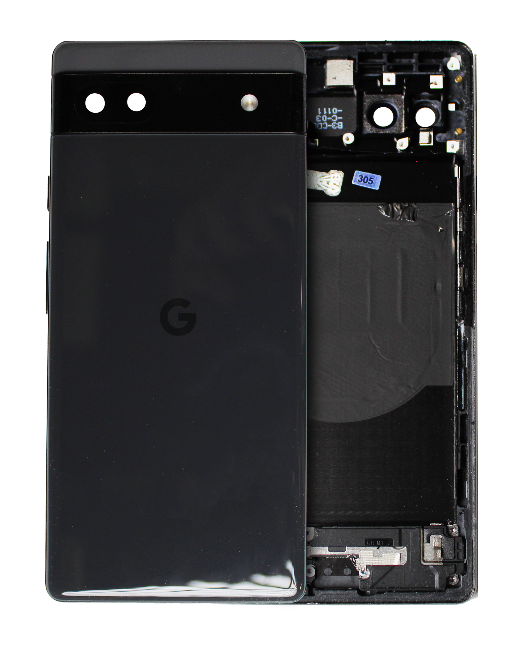 Back Housing Compatible For Google Pixel 6A (Used  Pull: Grade B/C) (Charcoal)