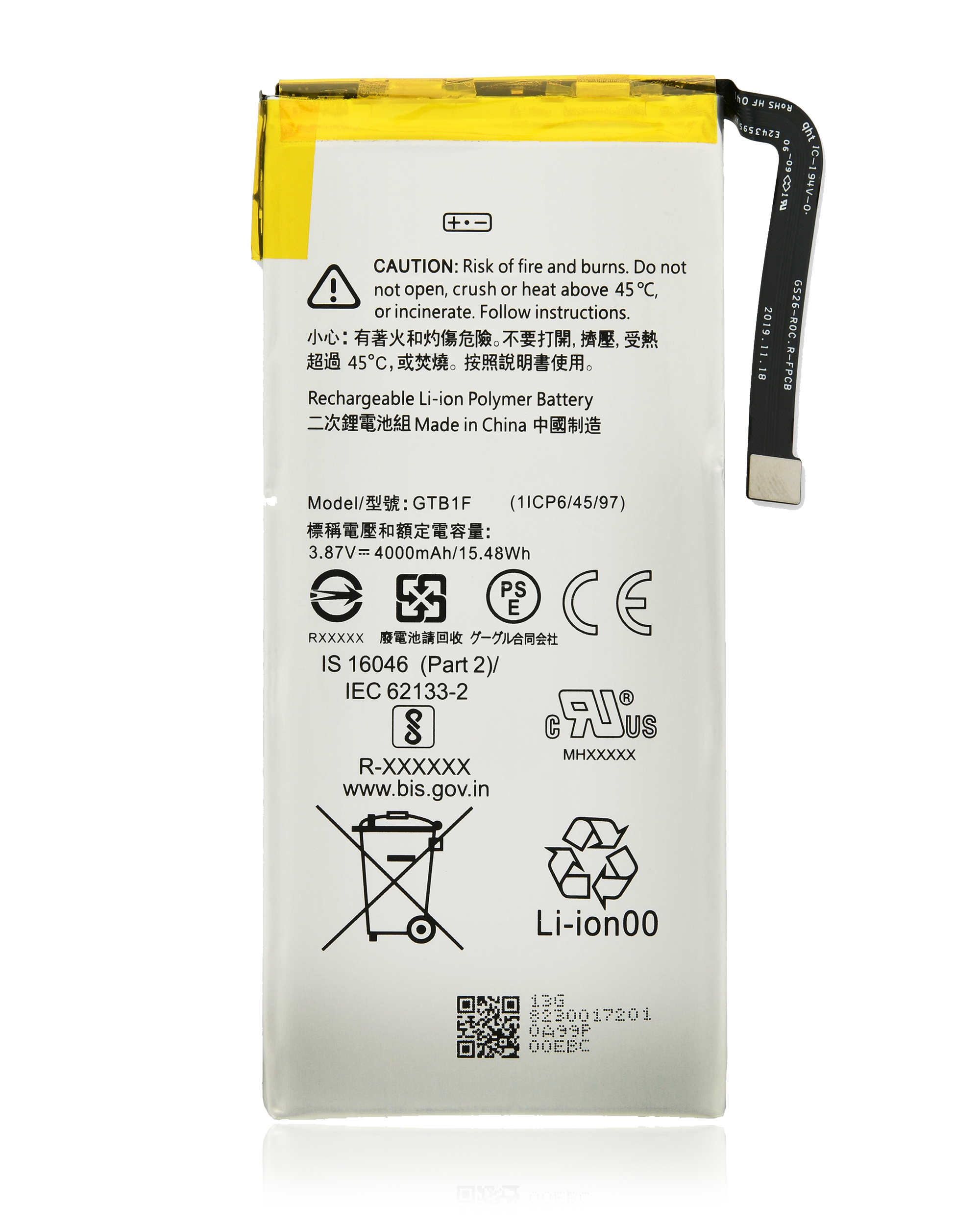 Replacement Battery Compatible For Google Pixel 5 (Gtb1F)