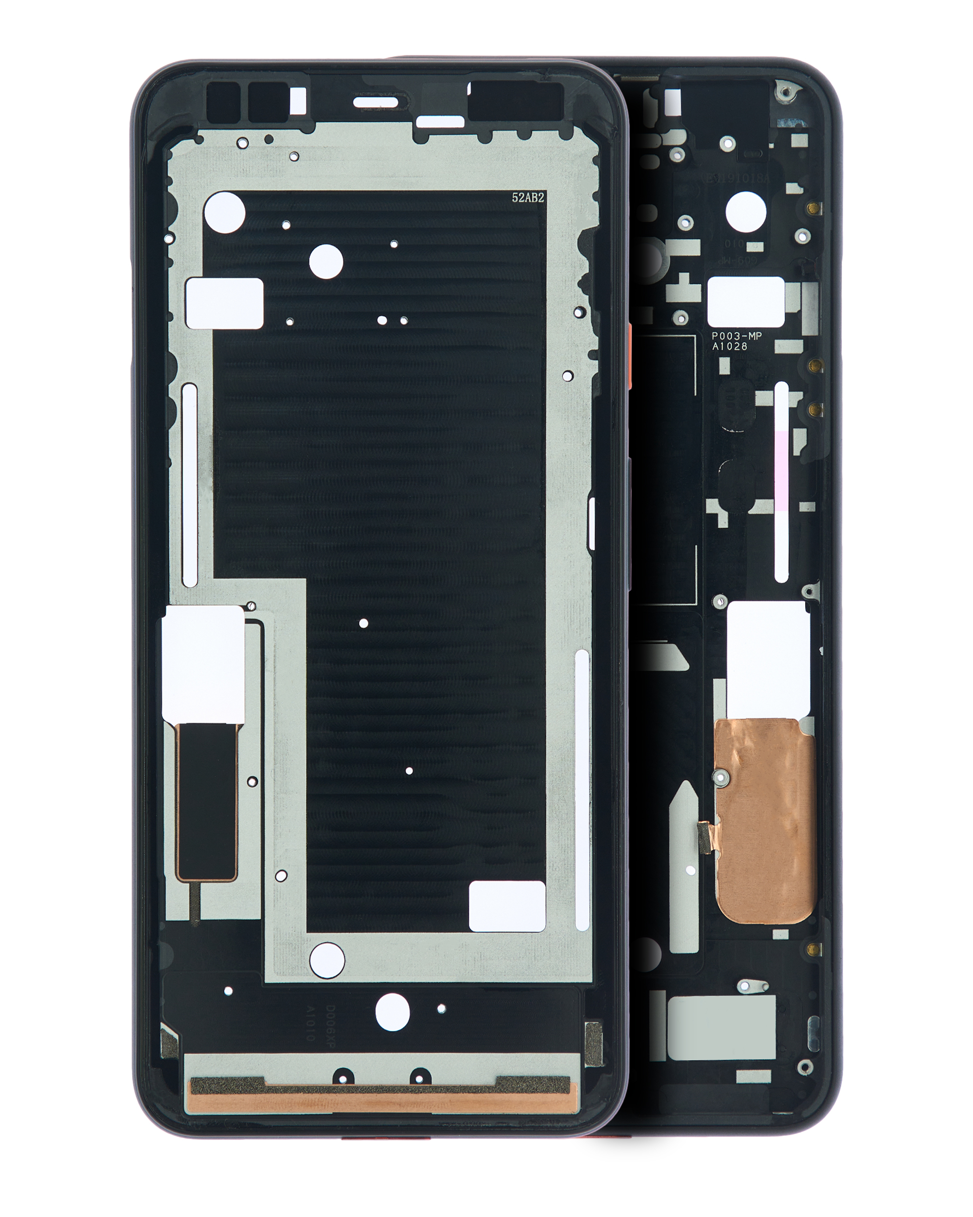 Mid-Frame Housing Compatible For Google Pixel 4Xl (Oh So Orange Power Button)