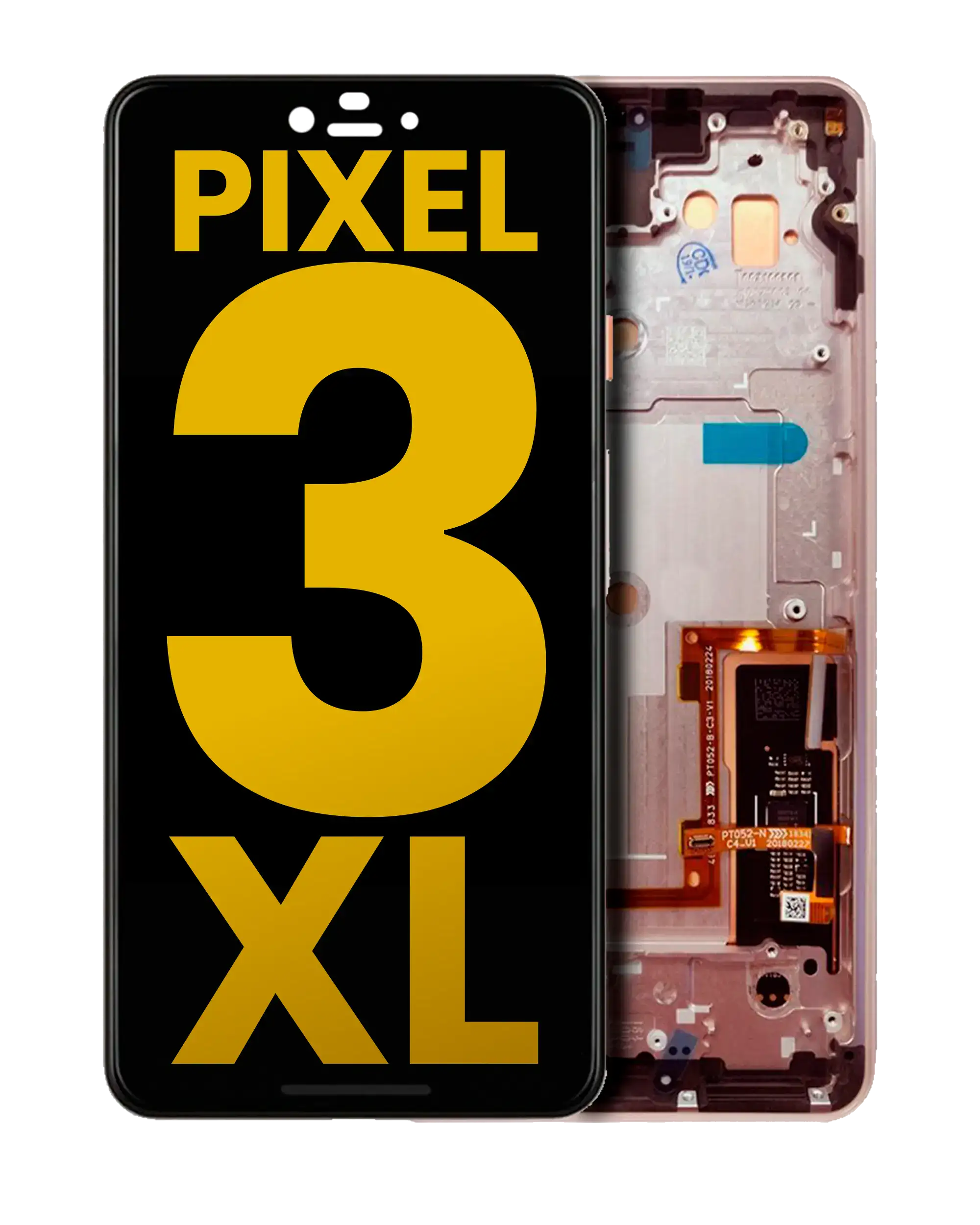 Oled Assembly With Frame Compatible For Google Pixel 3 Xl (Refurbished) (Pink)
