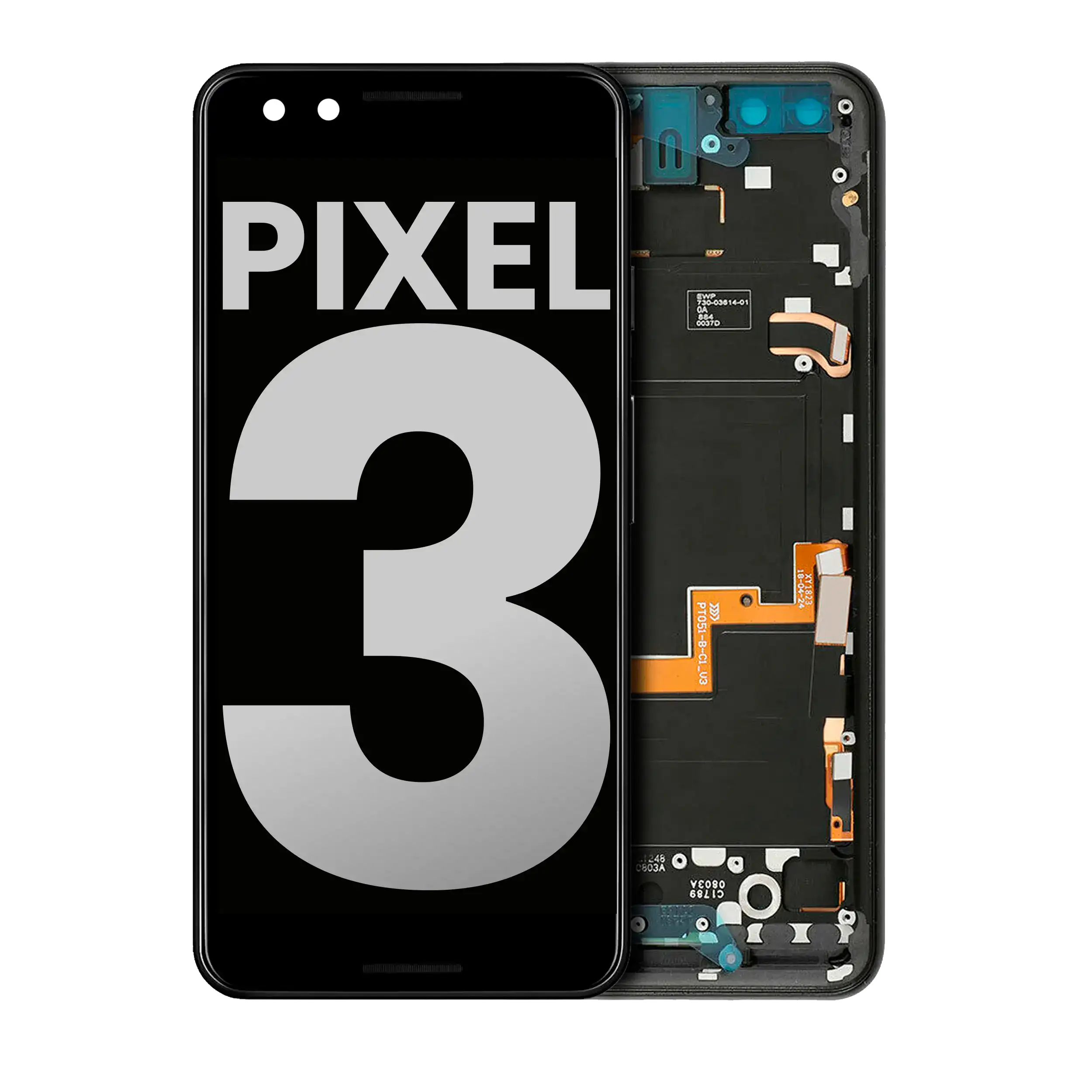 Oled Assembly With Frame Compatible For Google Pixel 3 (Used Pull: Grade B/C) (Just Black)