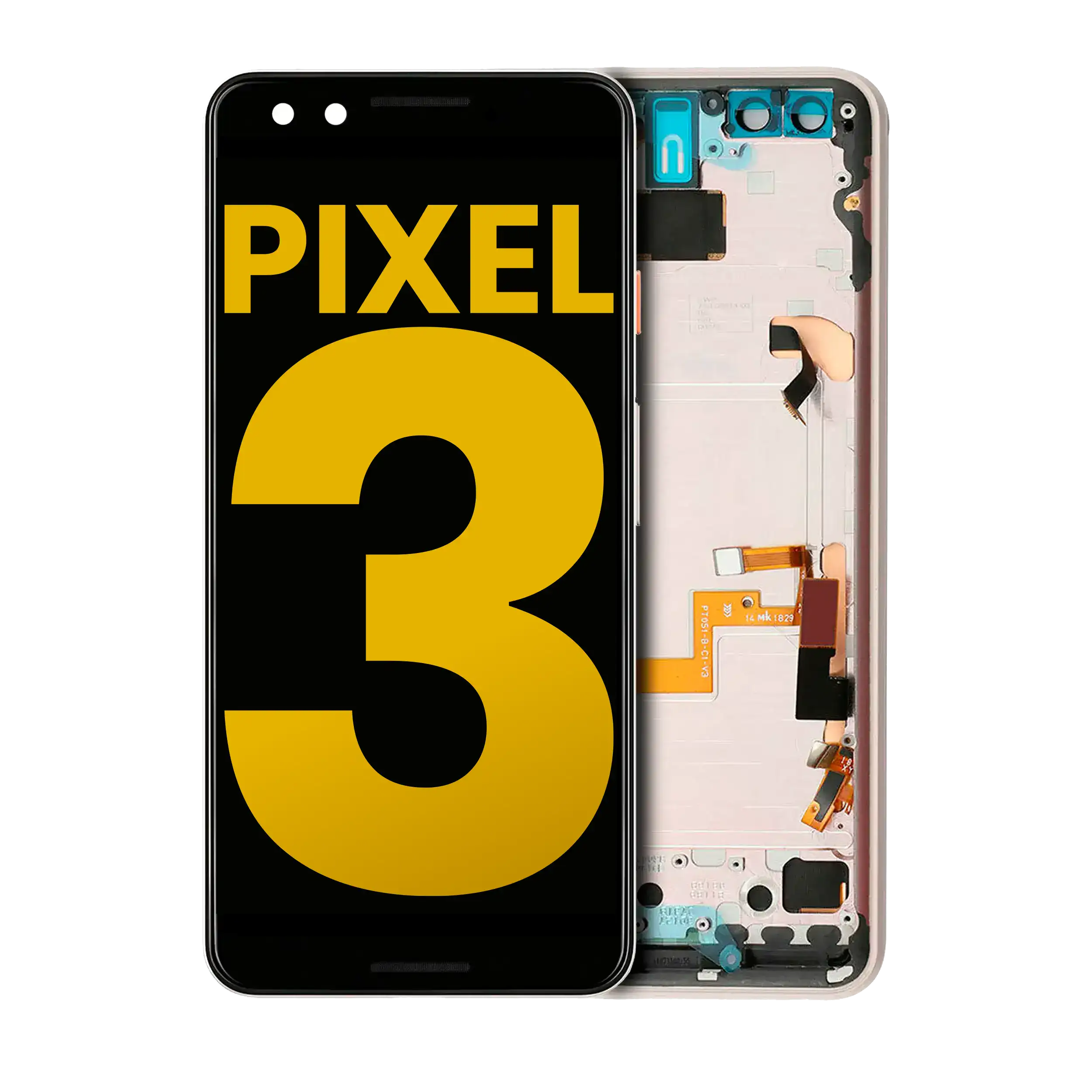 Oled Assembly With Frame Compatible For Google Pixel 3 (Refurbished) (Pink)