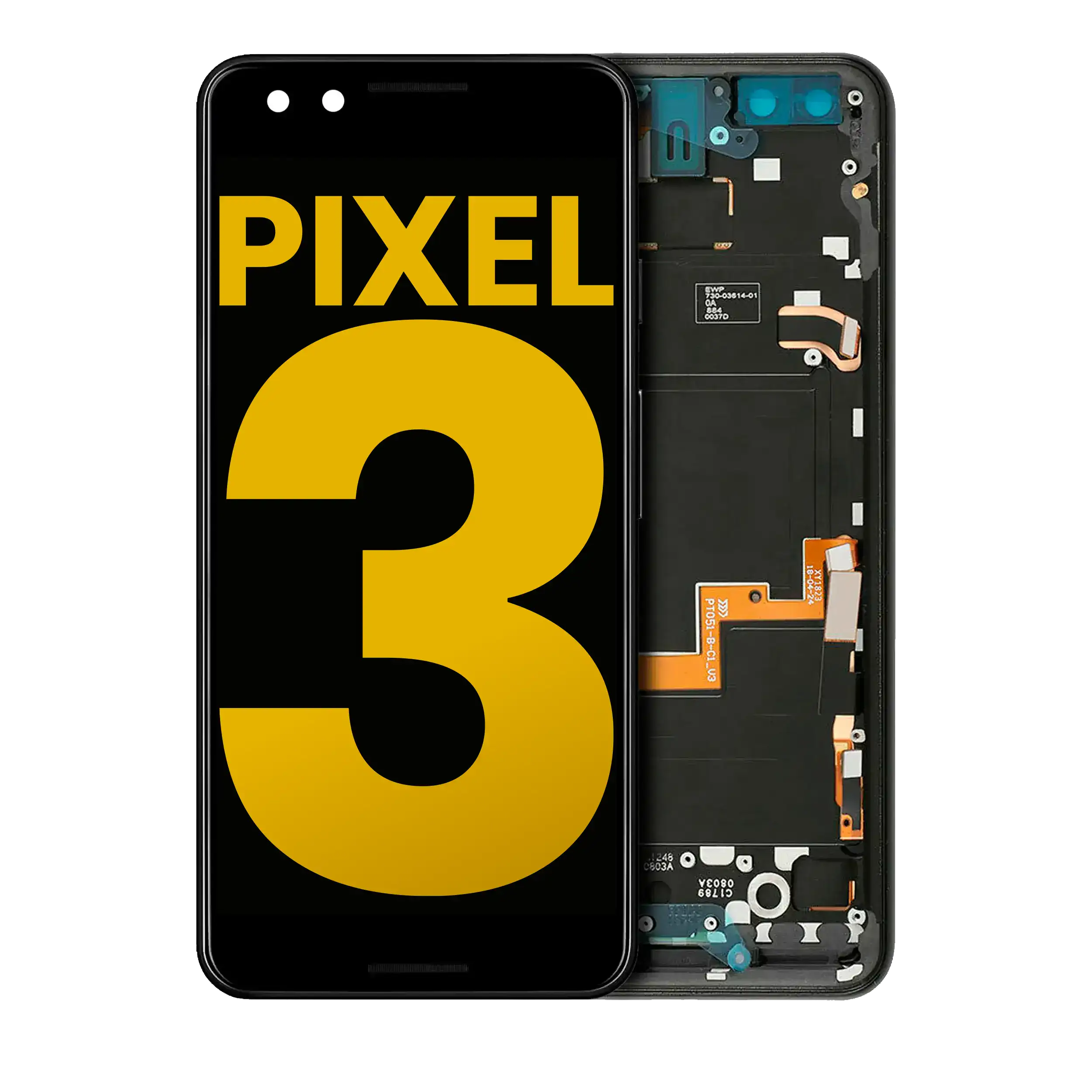 Oled Assembly With Frame Compatible For Google Pixel 3 (Refurbished) (Just Black)