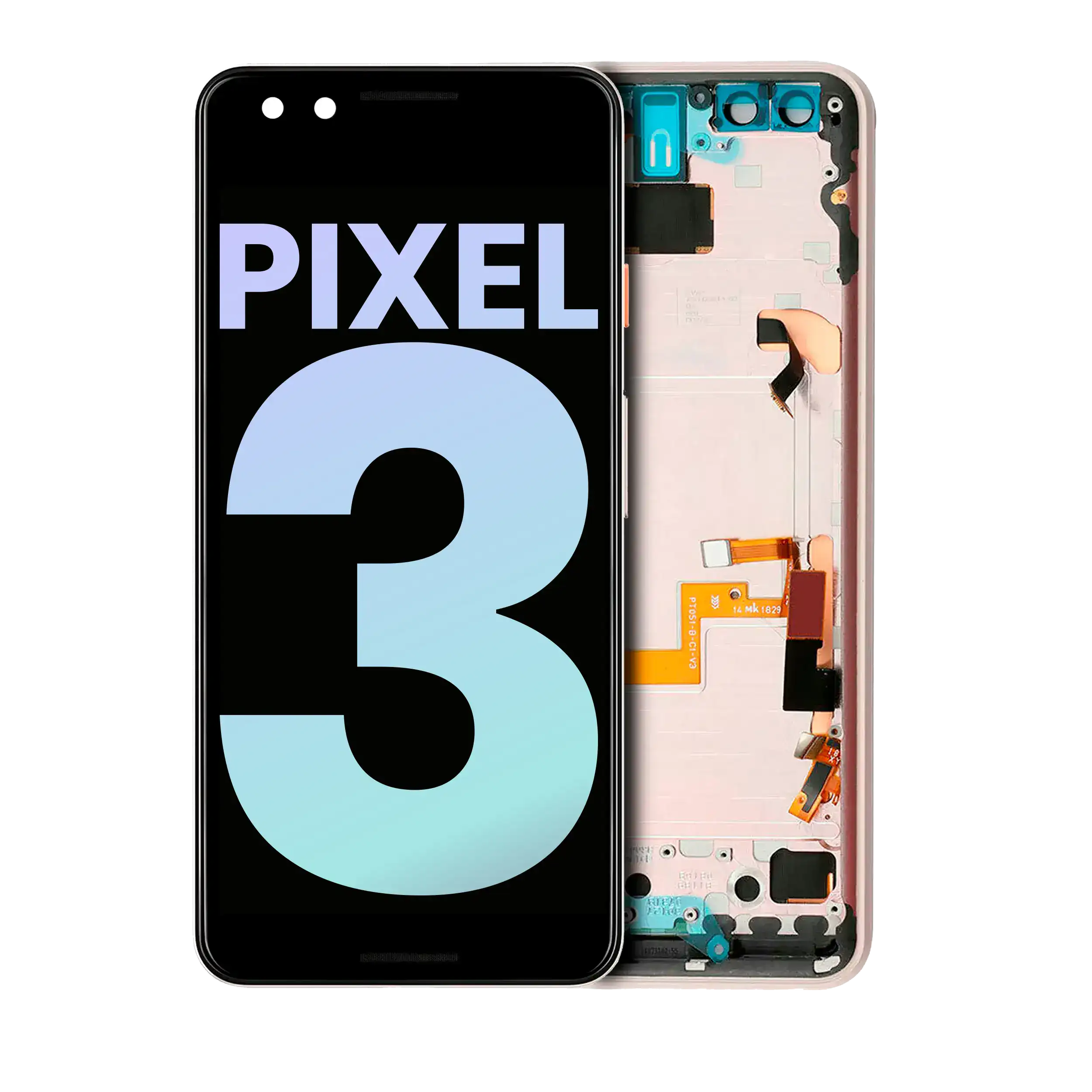 Oled Assembly With Frame Compatible For Google Pixel 3 (Official - Not Aftermarket) (Pink)