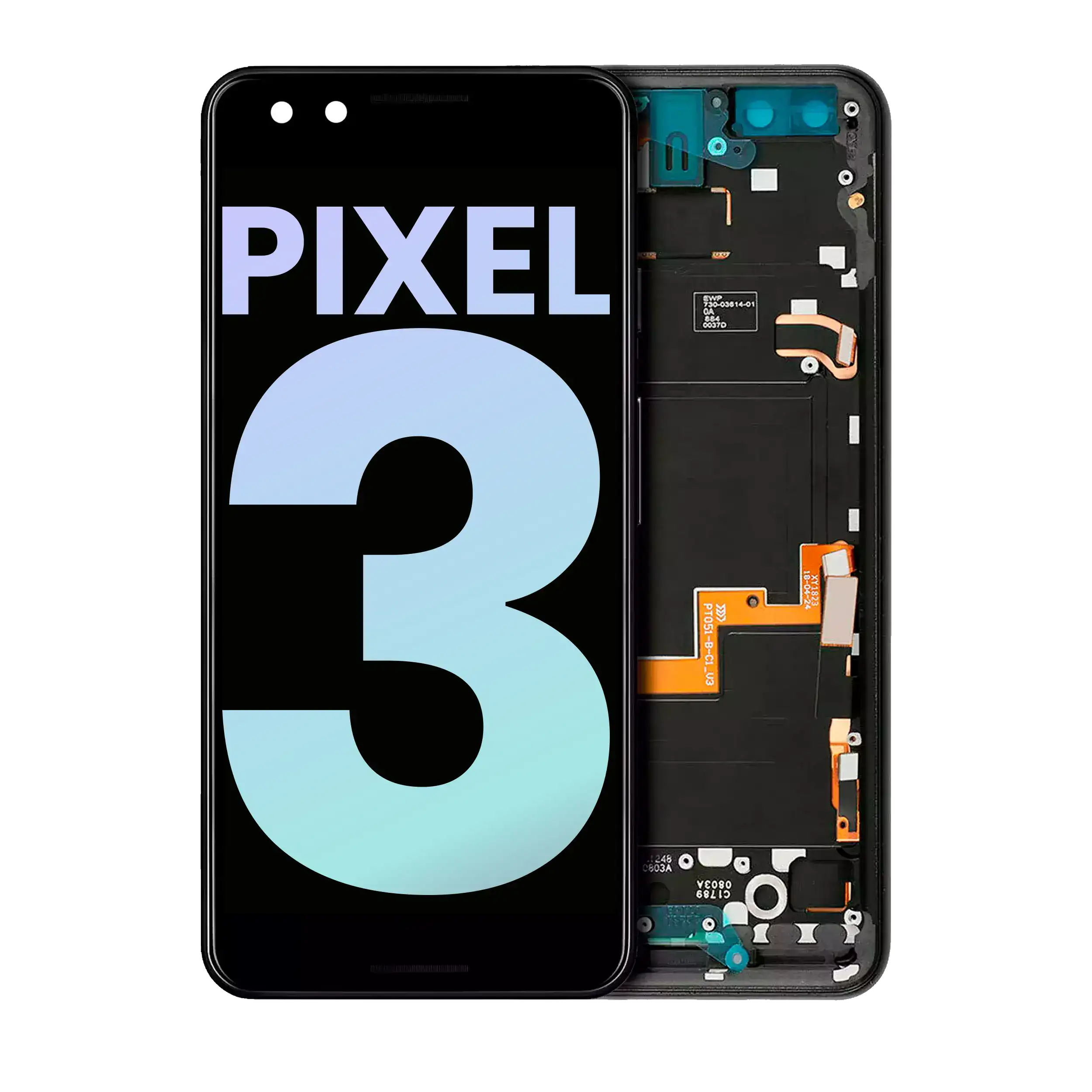 Oled Assembly With Frame Compatible For Google Pixel 3 (Official - Not Aftermarket) (Just Black)
