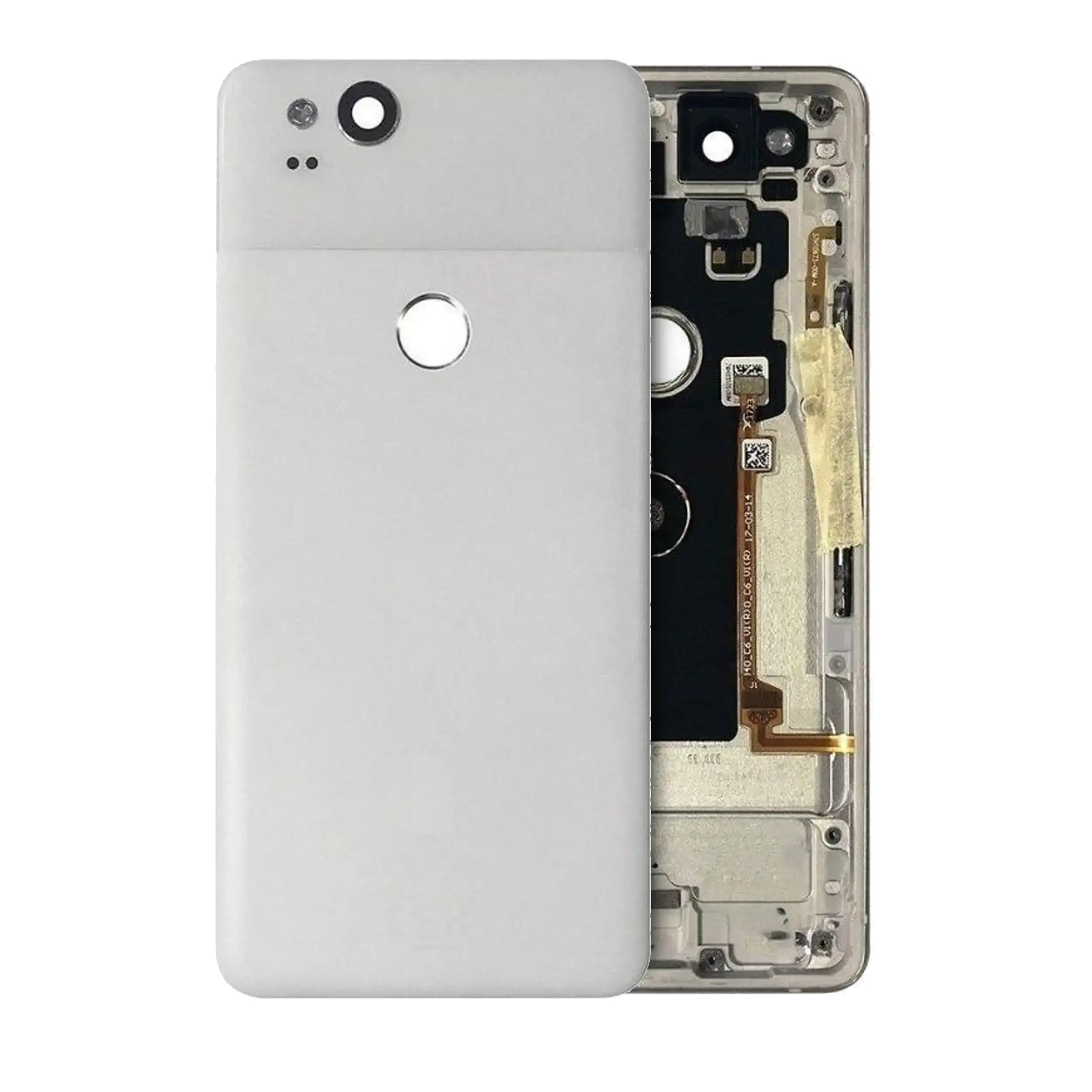 Back Housing W/ Small Components Pre-Installed Compatible For Google Pixel 2 (Official - Not Aftermarket) (Clearly White)