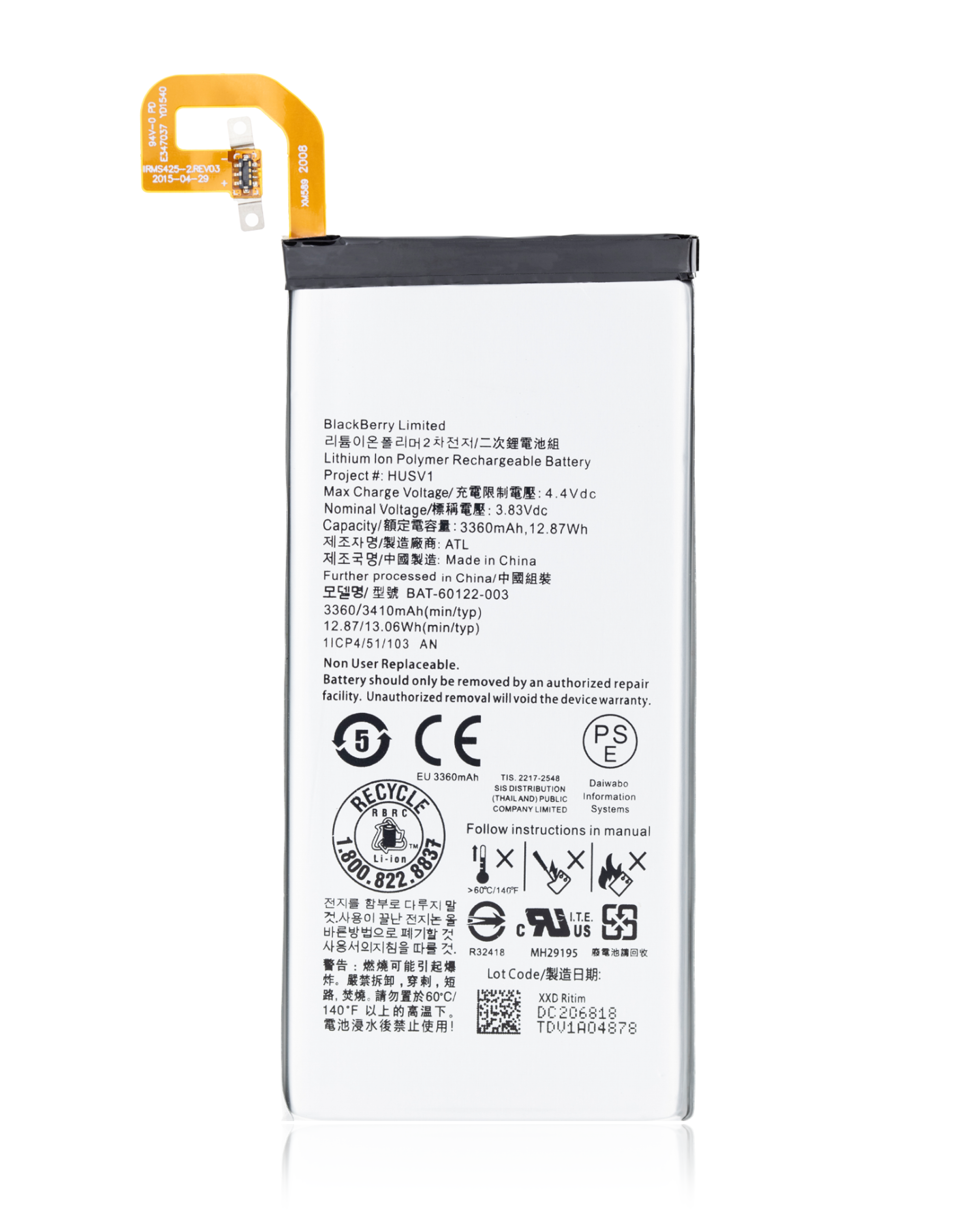 Replacement Battery Compatible For Blackberry Priv (Bat-60122-003)