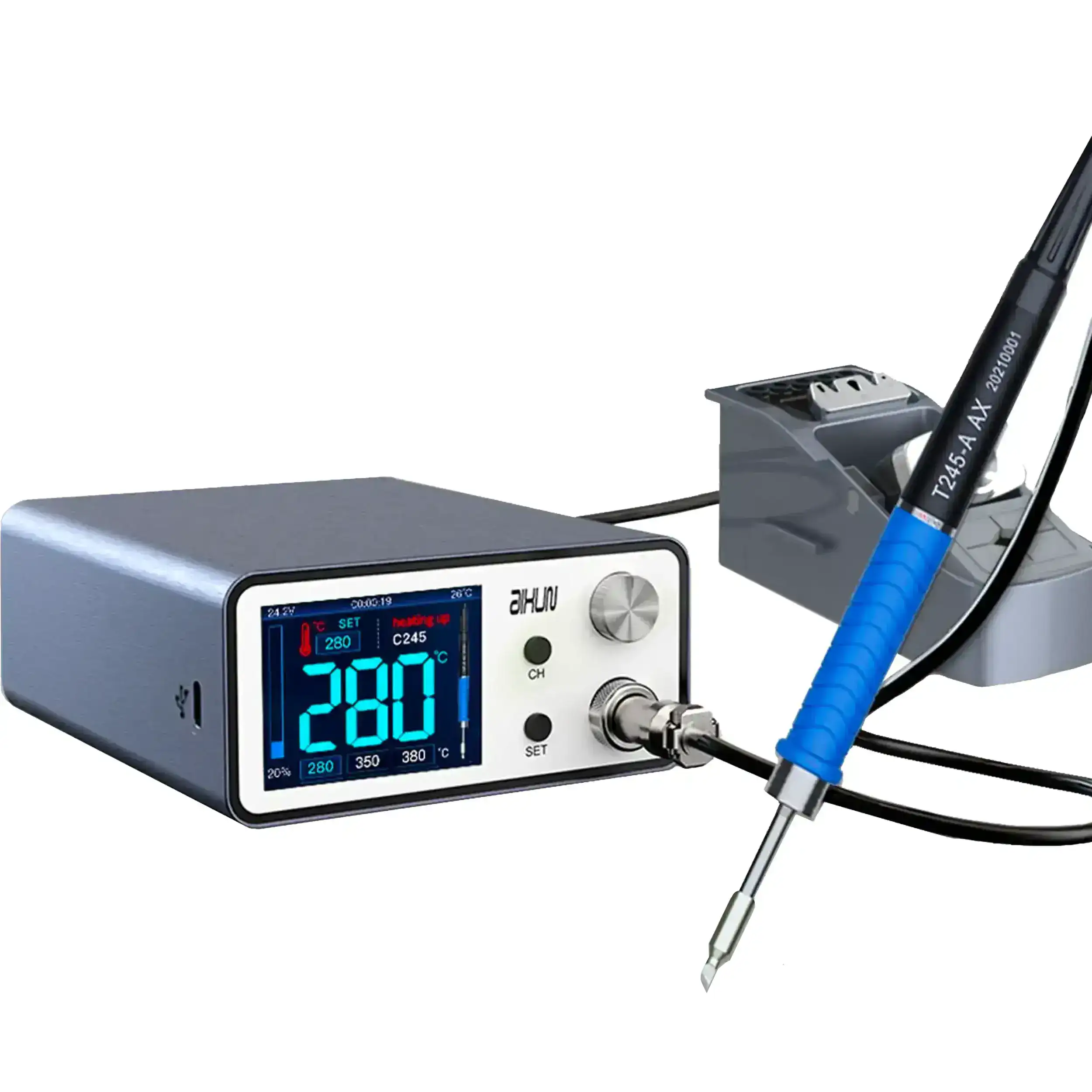 T3A Intelligent Soldering Station With T245 Handle And 3 Iron Tips (Aixun)