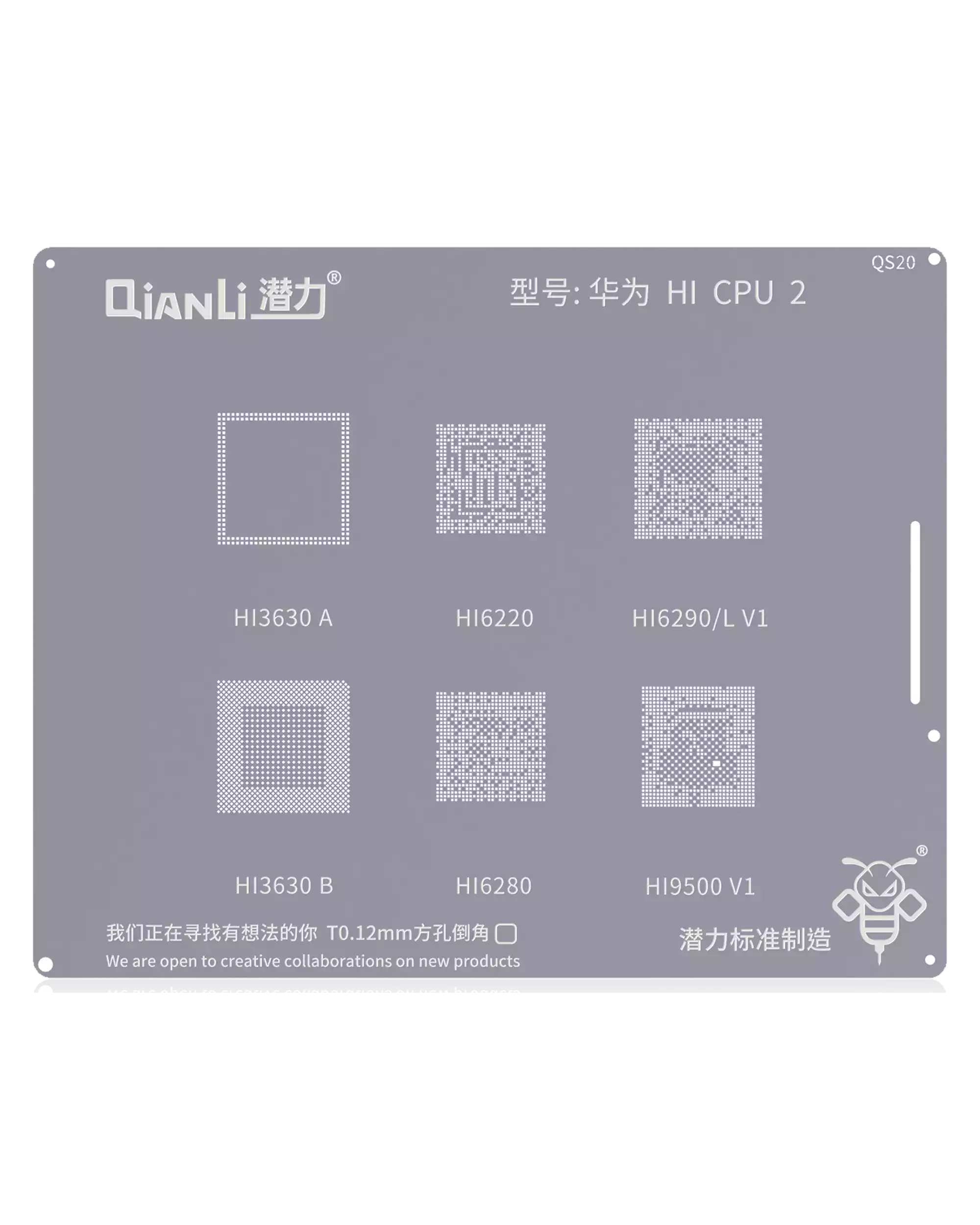 Bumblebee Stencil (Qs20) Huawei Hi Cpu2 (Qianli) Hi3630A / Hi3630B / H16220 / H16280 / H16290 / L.V1 / Hi9500V1