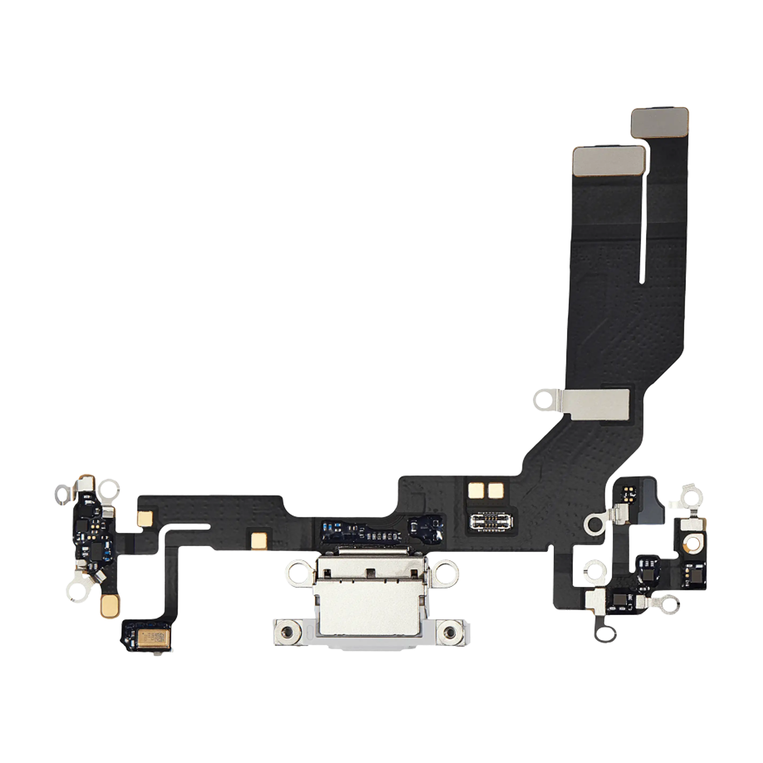 Charging Port Flex Cable With Board Compatible For Iphone 16E (Official - Not Aftermarket) (White)