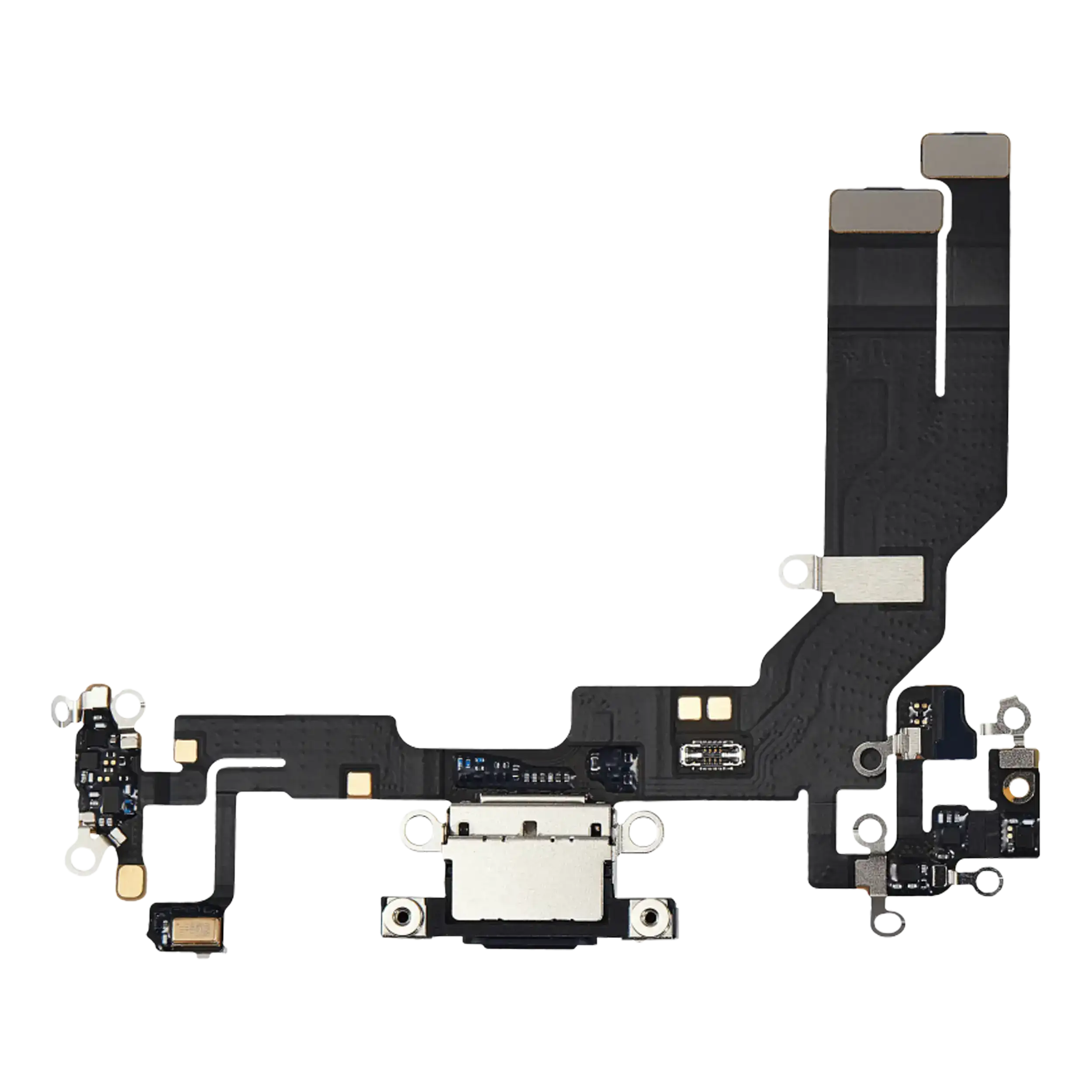 Charging Port Flex Cable With Board Compatible For Iphone 16E (Official - Not Aftermarket) (Black)
