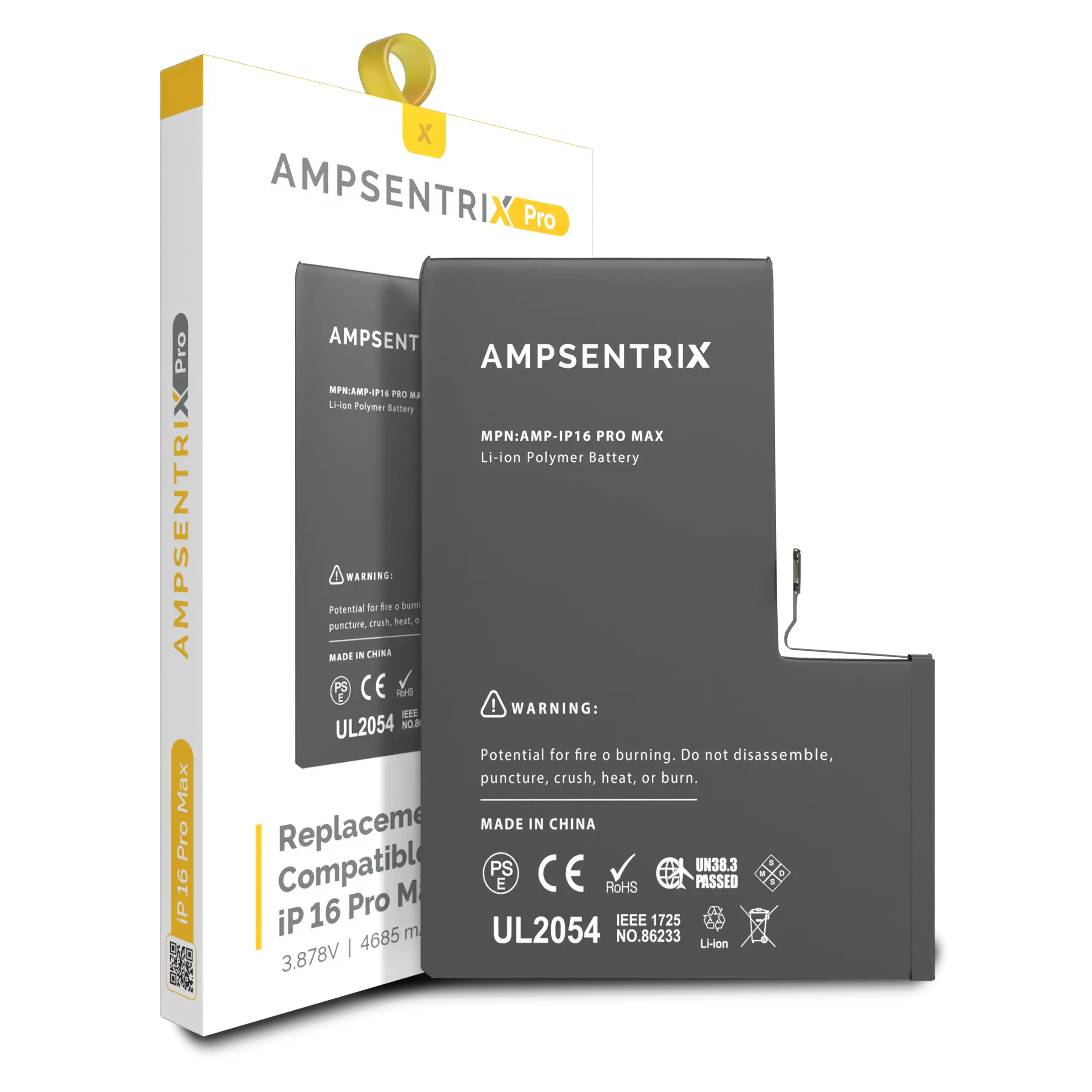 Replacement Battery Compatible For Iphone 16 Pro Max (Ampsentrix Pro)