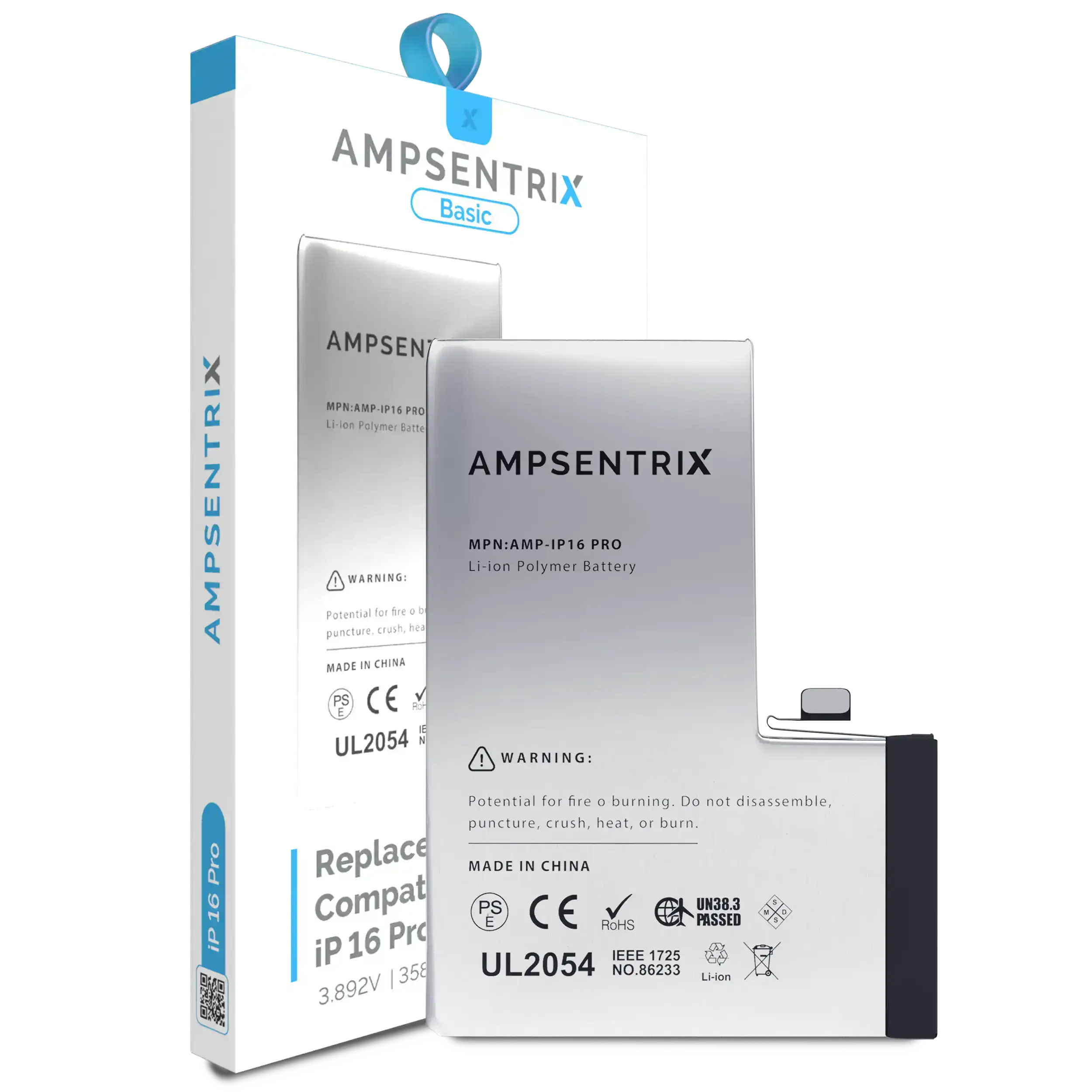 Replacement Battery Compatible For Iphone 16 Pro (Ampsentrix Basic)
