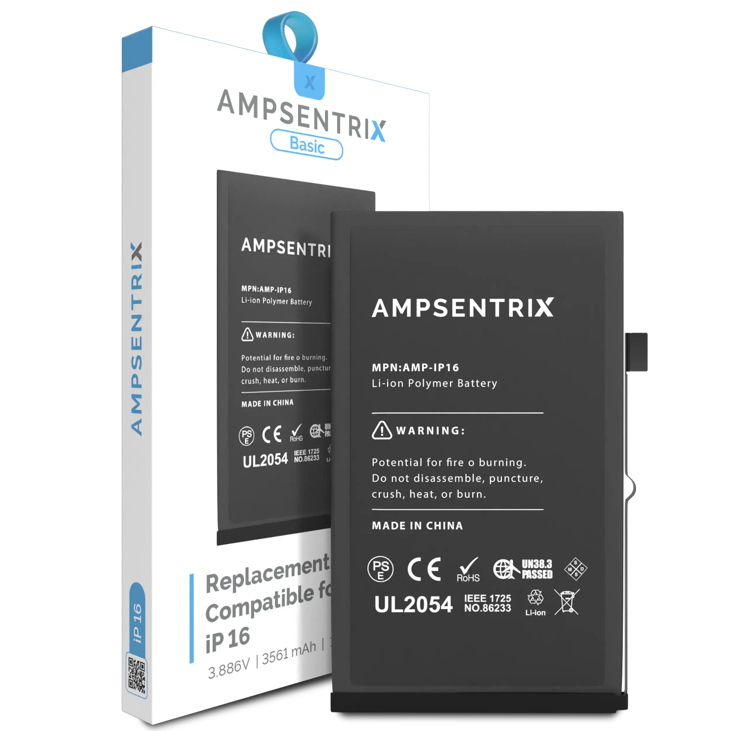 Replacement Battery Compatible For Iphone 16 (Ampsentrix Basic)