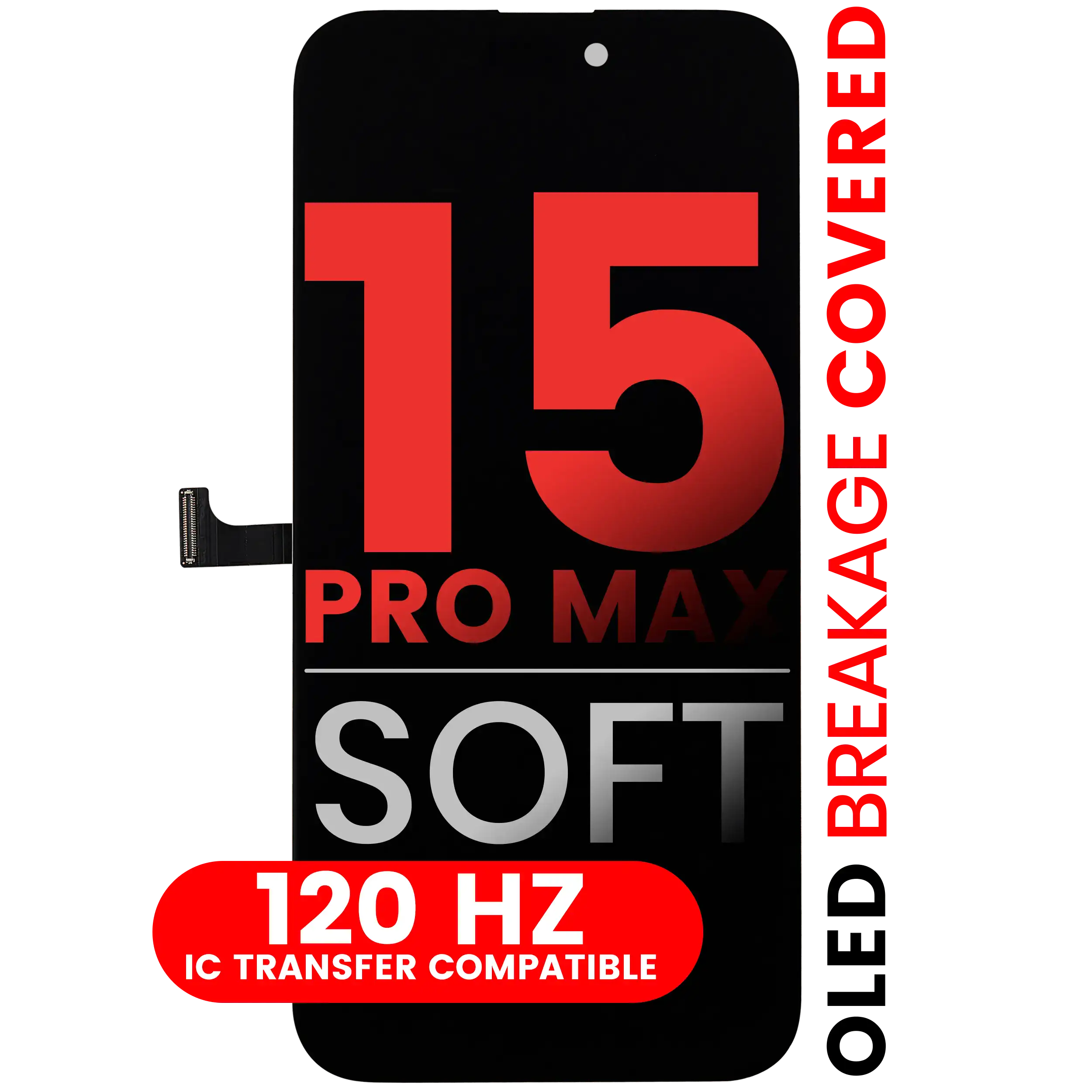 Oled Assembly Compatible For Iphone 15 Pro Max (Aftermarket Pro: Xo7 Soft)