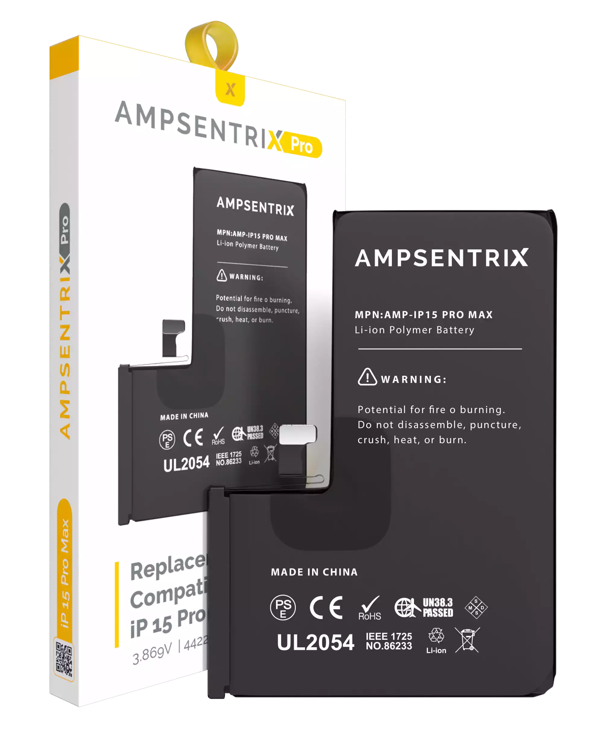 Replacement Battery Compatible For Iphone 15 Pro Max (Ampsentrix Pro)