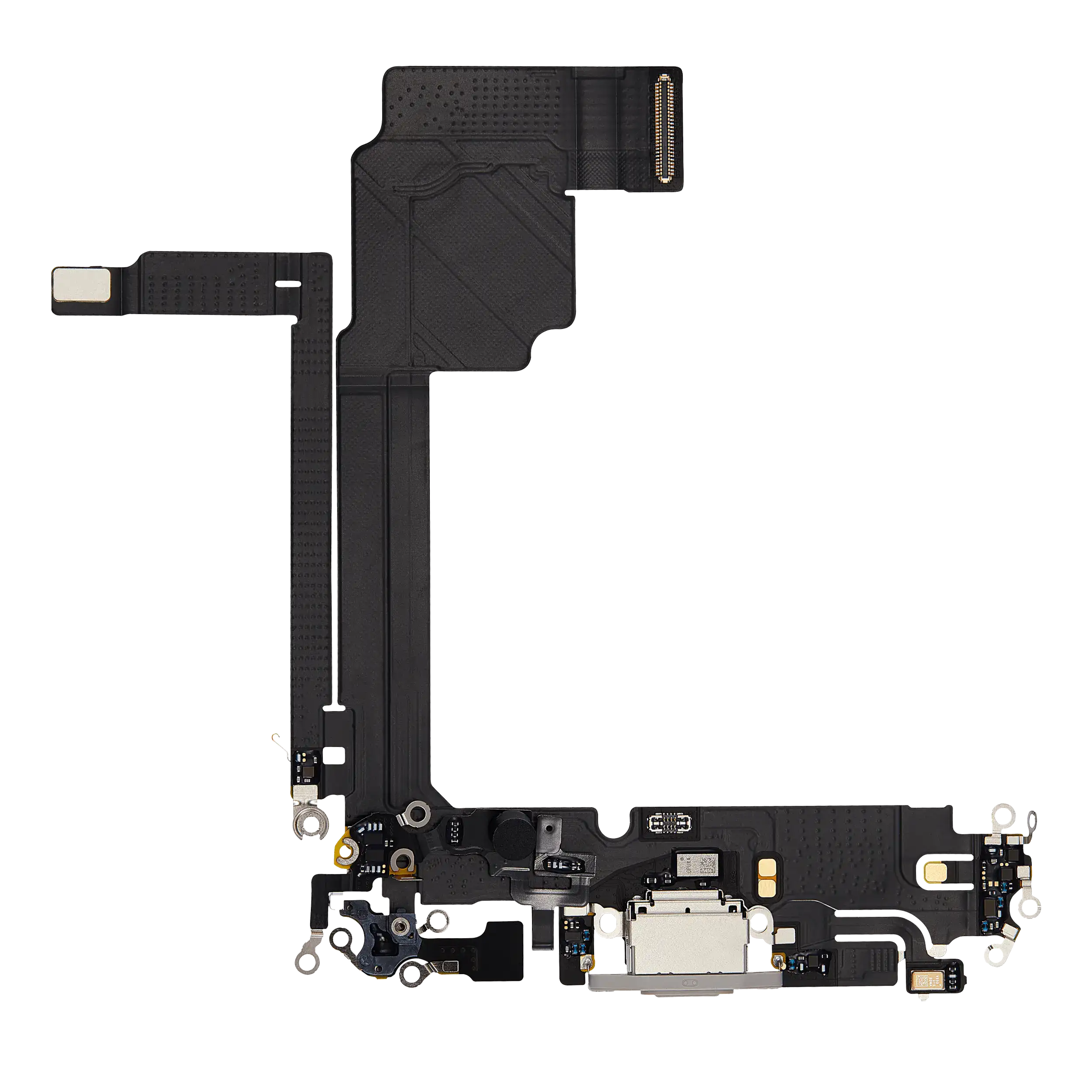Charging Port Flex Cable Compatible For Iphone 15 Pro Max (Premium) (White Titanium)