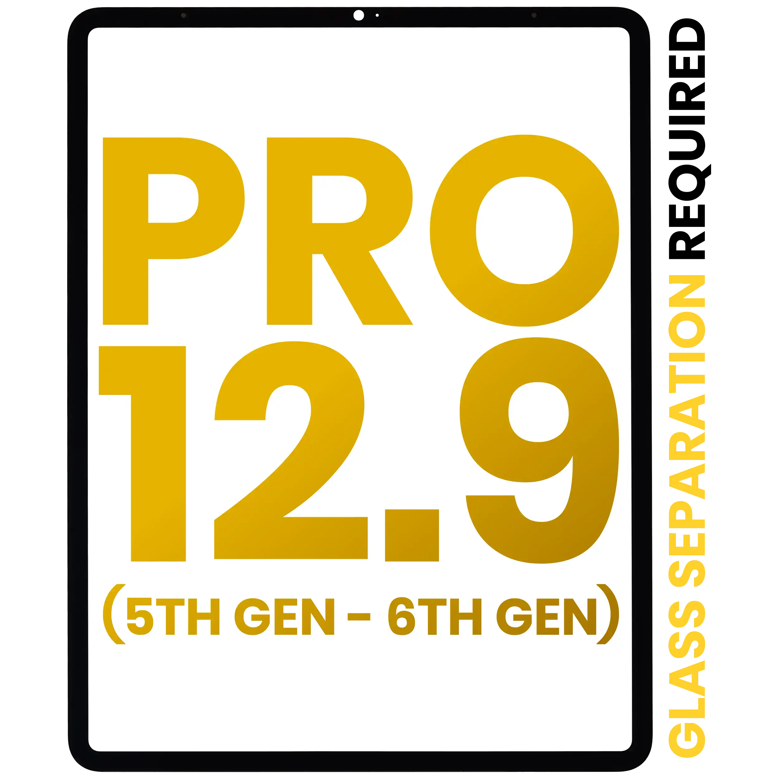 Front Glass Compatible For Ipad Pro 12.9" 5Th Gen (2021) / Pro 12.9" 6Th Gen (2022) (Glass Separation Required) (Premium) (All Colors)