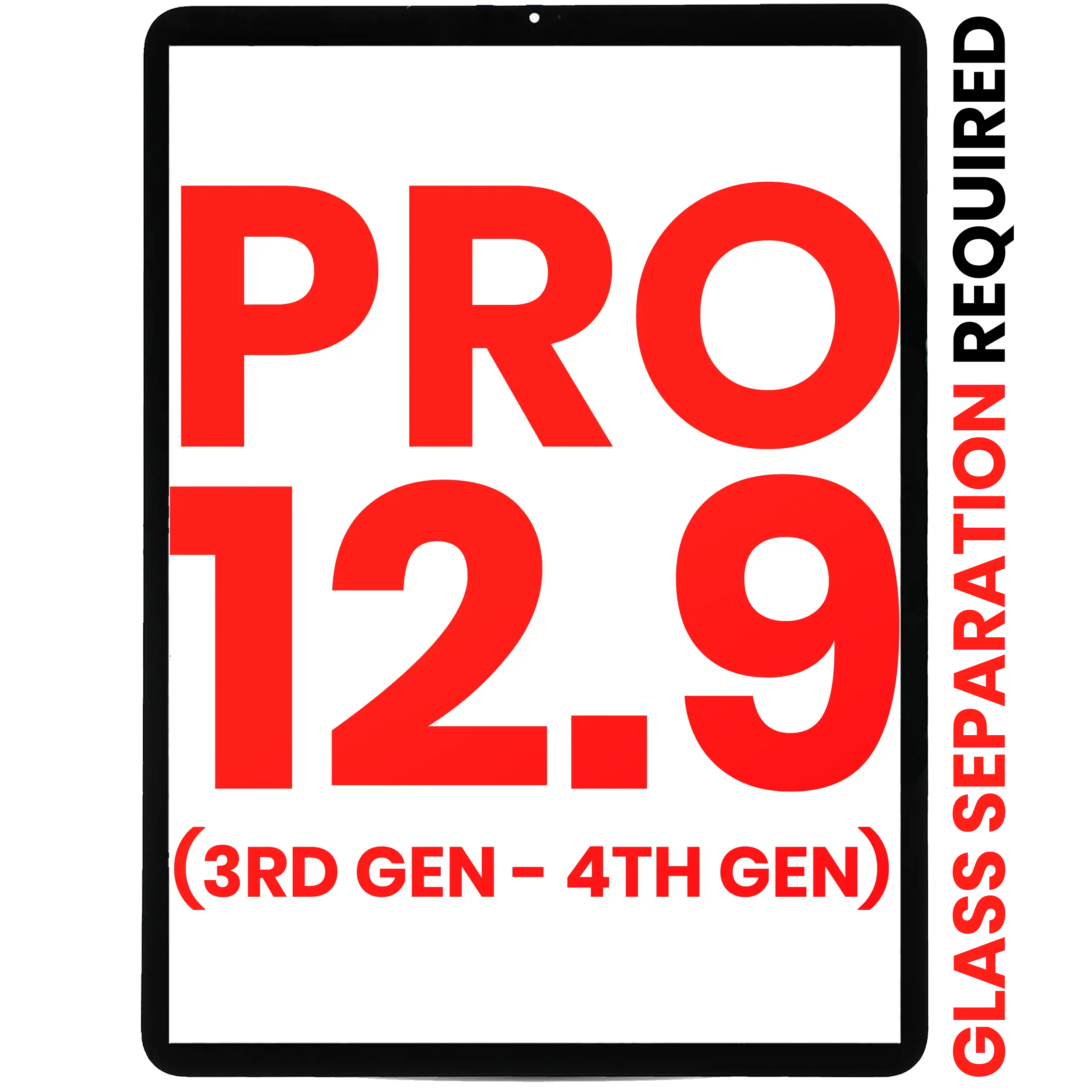 Digitizer Compatible For Ipad Pro 12.9" 3Rd Gen (2018) / 12.9" 4Th Gen (2020) (Glass Separation Required) (Aftermarket Plus) (All Colors)