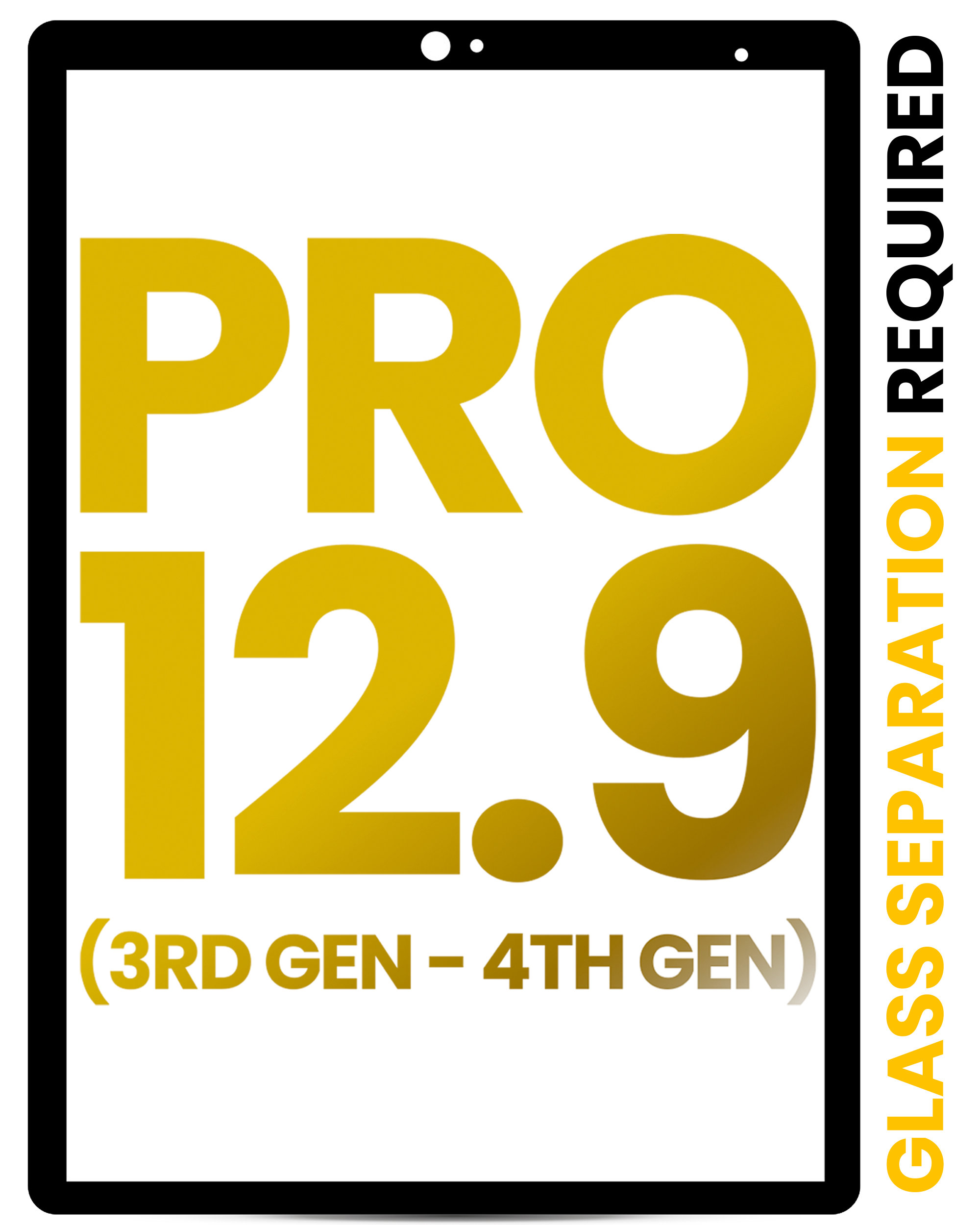 Front Glass Compatible For Ipad Pro 12.9" 3Rd Gen (2018) / 4Th Gen (2020) (All Colors) (Glass Separation Required)
