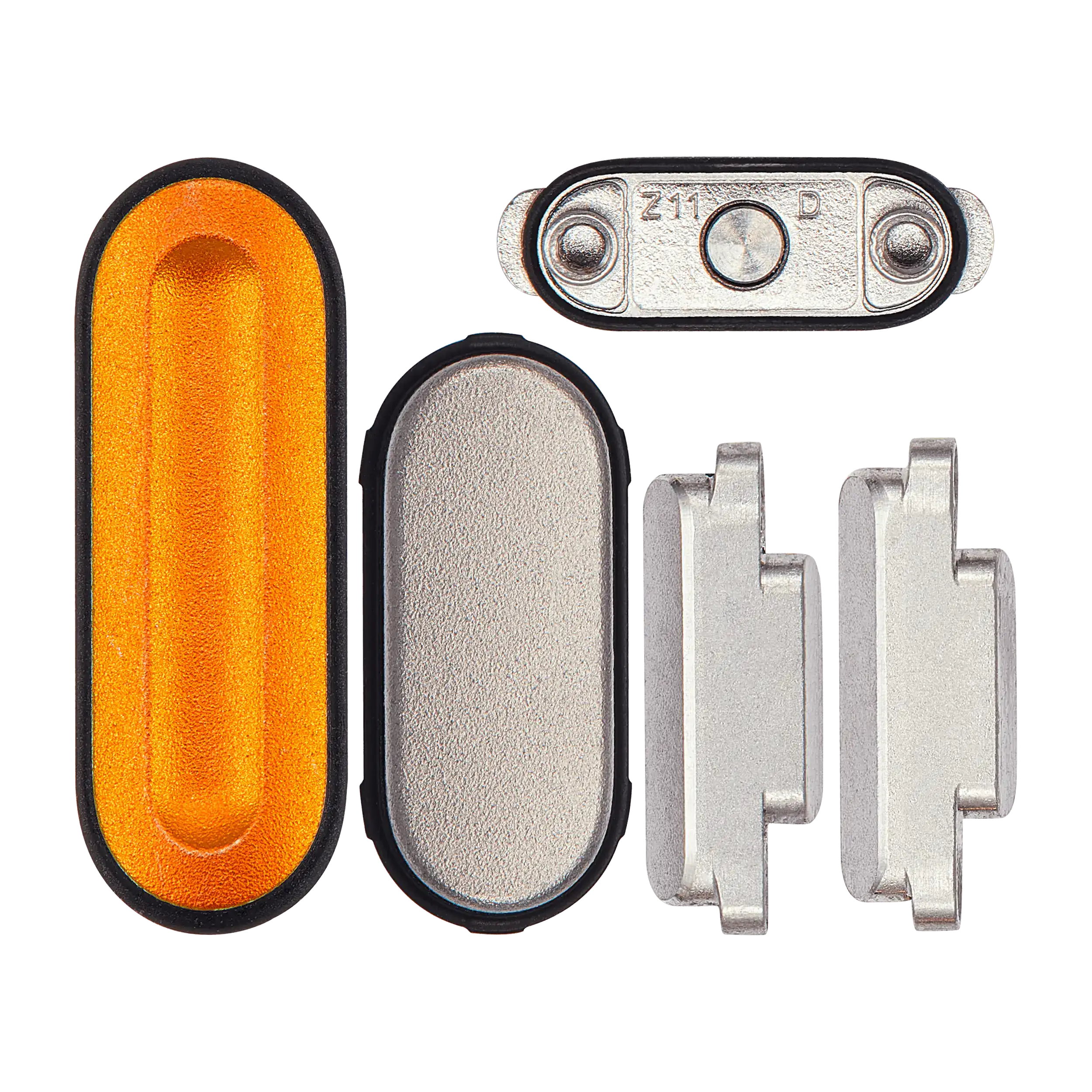 Sidekey Button Set Compatible For Watch Series Ultra(1St Gen) (49Mm) (Orange / Silver) (5 Piece Set)