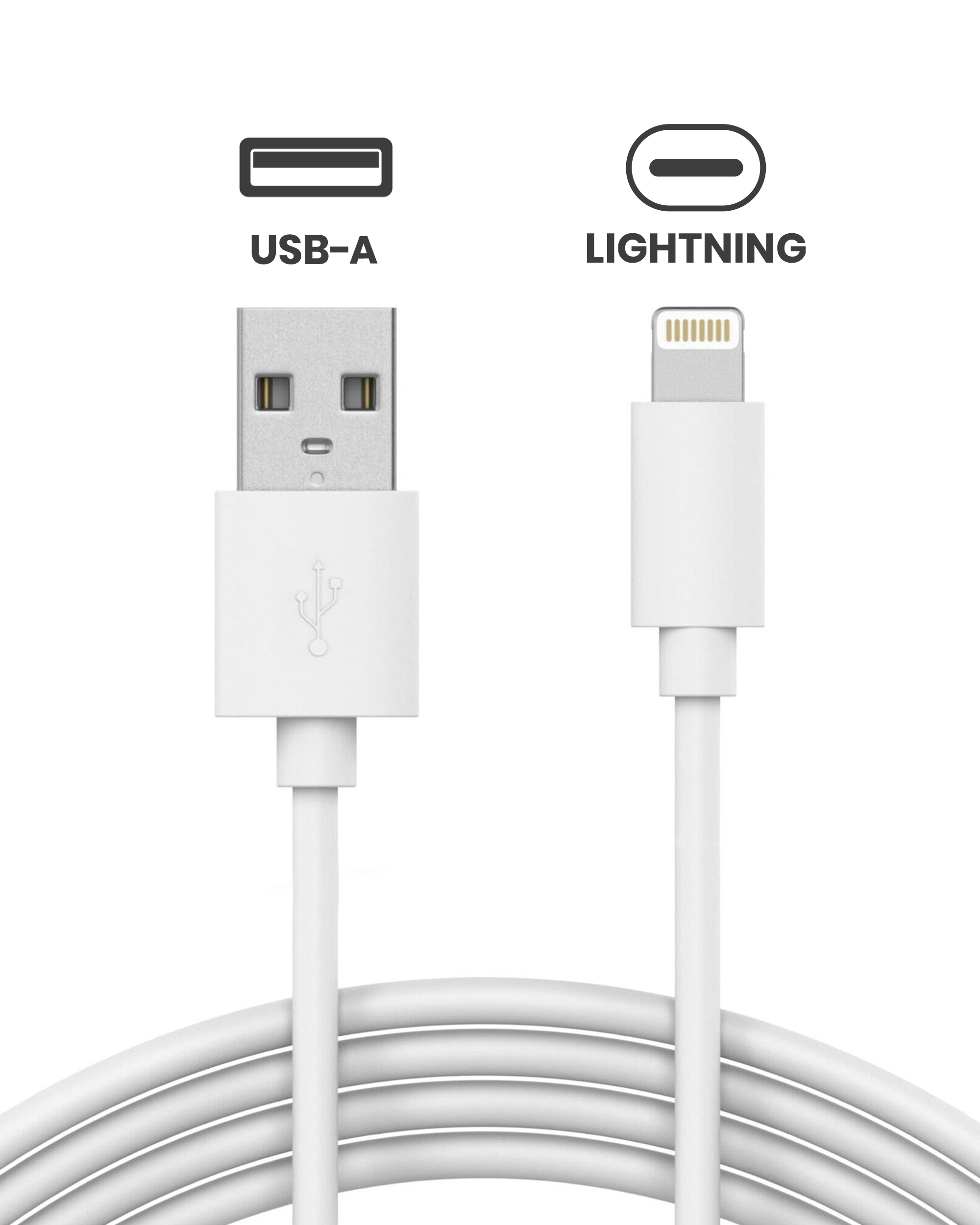 Usb-A To Lightning Cable (3Ft.) For Iphone / Ipad ( Grade A/B) (Bulk Packaging) (10 Pack)