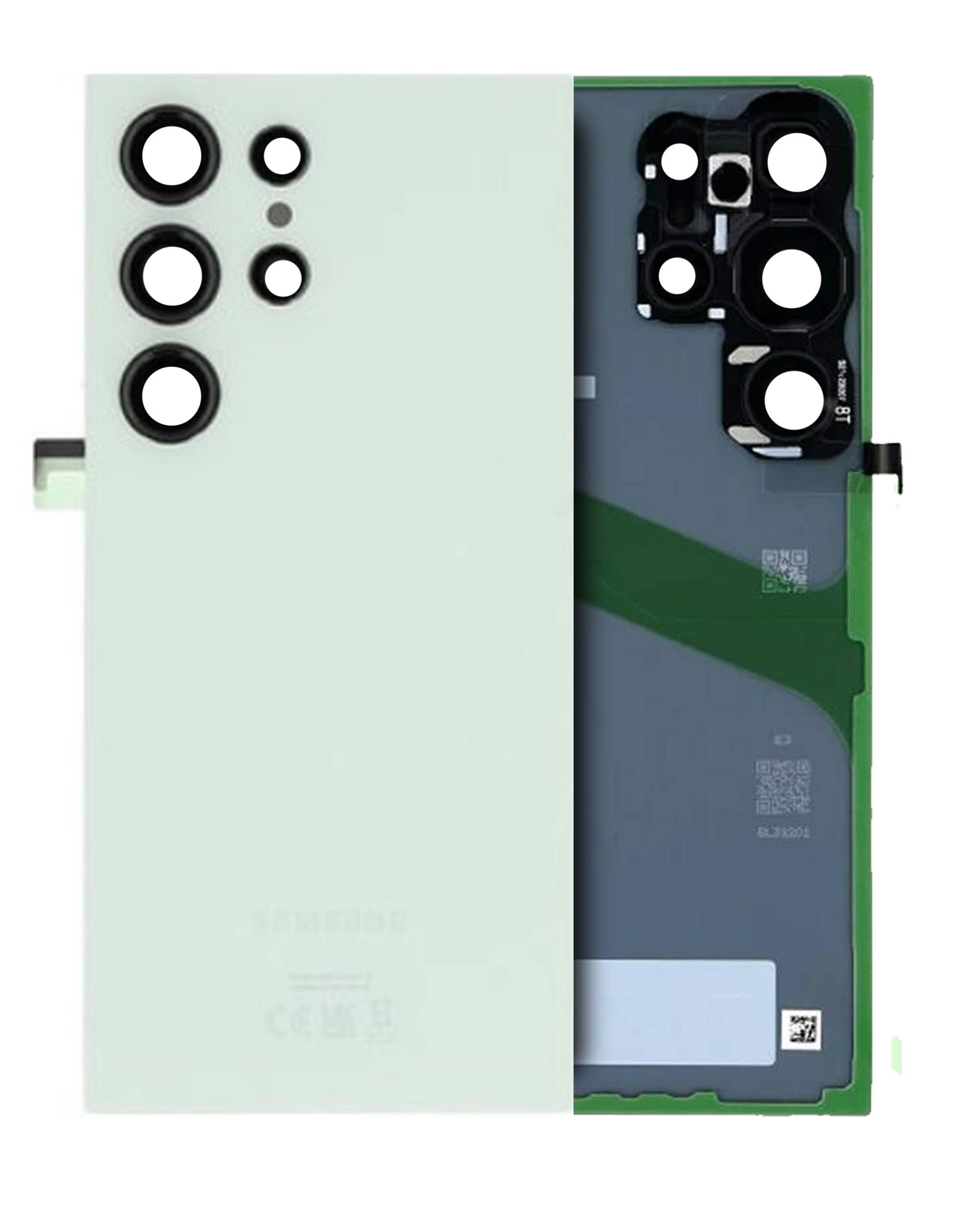 Back Cover Glass With Camera Lens Compatible For Samsung Galaxy S24 Ultra (Service Pack) (Titanium Green)