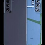 Back Cover Glass With Camera Lens Compatible For Samsung Galaxy S21 Fe (Service Pack) (Blue)