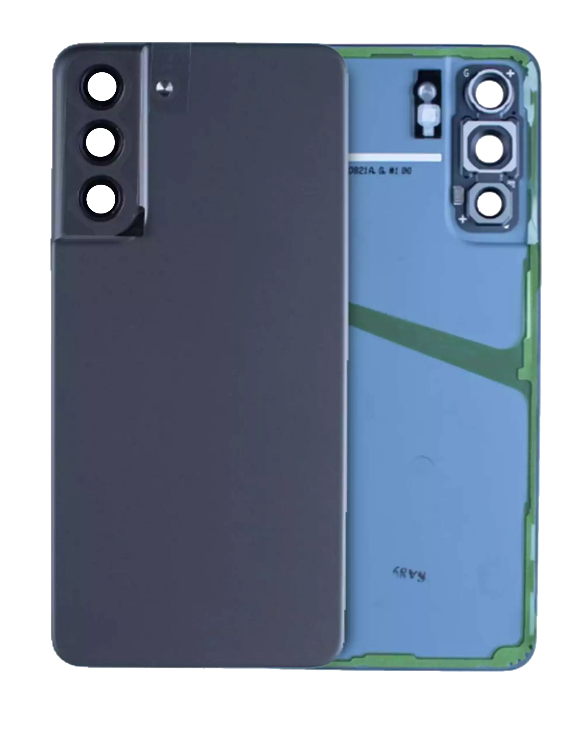 Back Cover Glass With Camera Lens Compatible For Samsung Galaxy S21 Fe (Service Pack) (Blue)