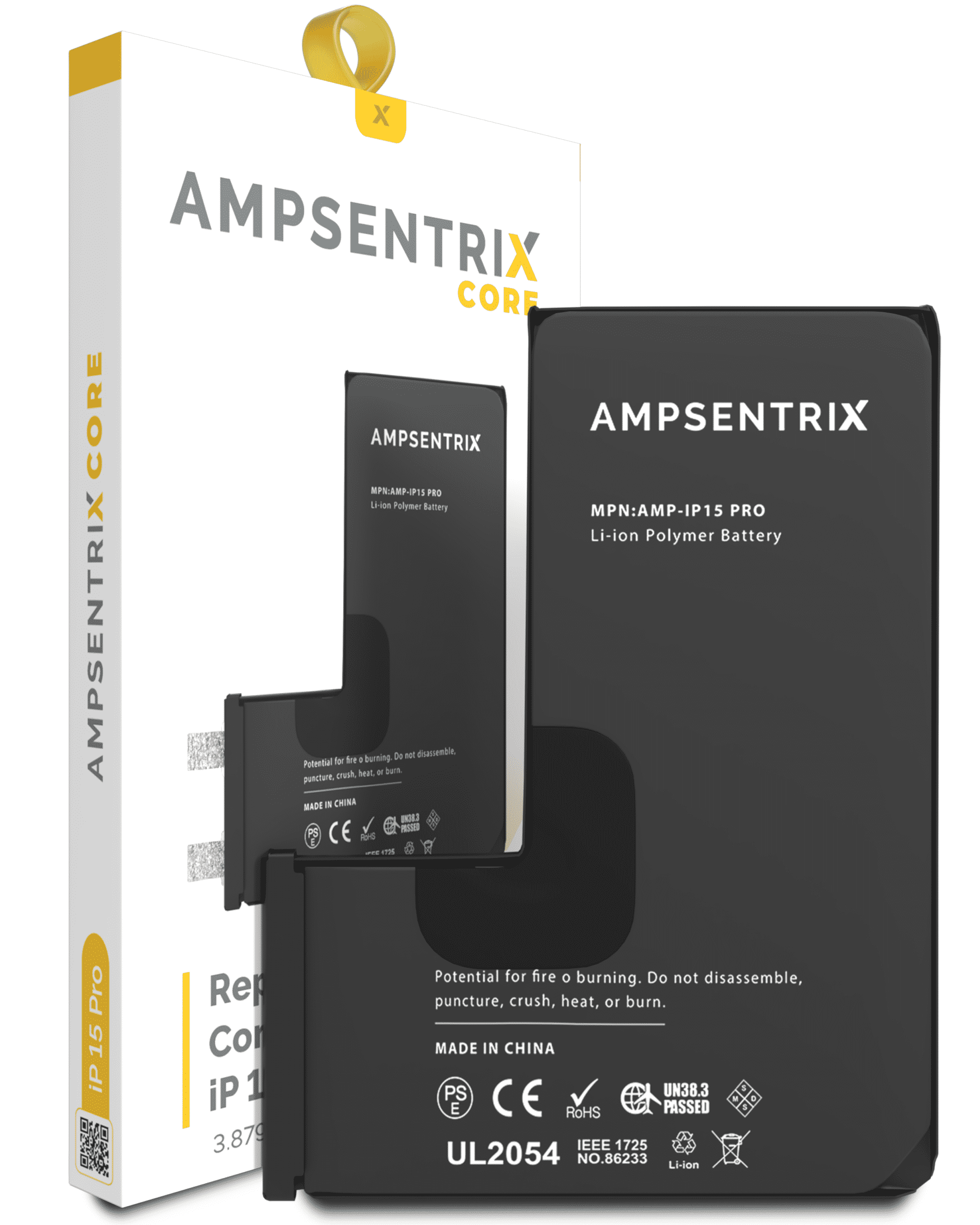 Replacement Battery Core Compatible For Iphone 15 Pro (Spot Welding Required) (Ampsentrix Core)