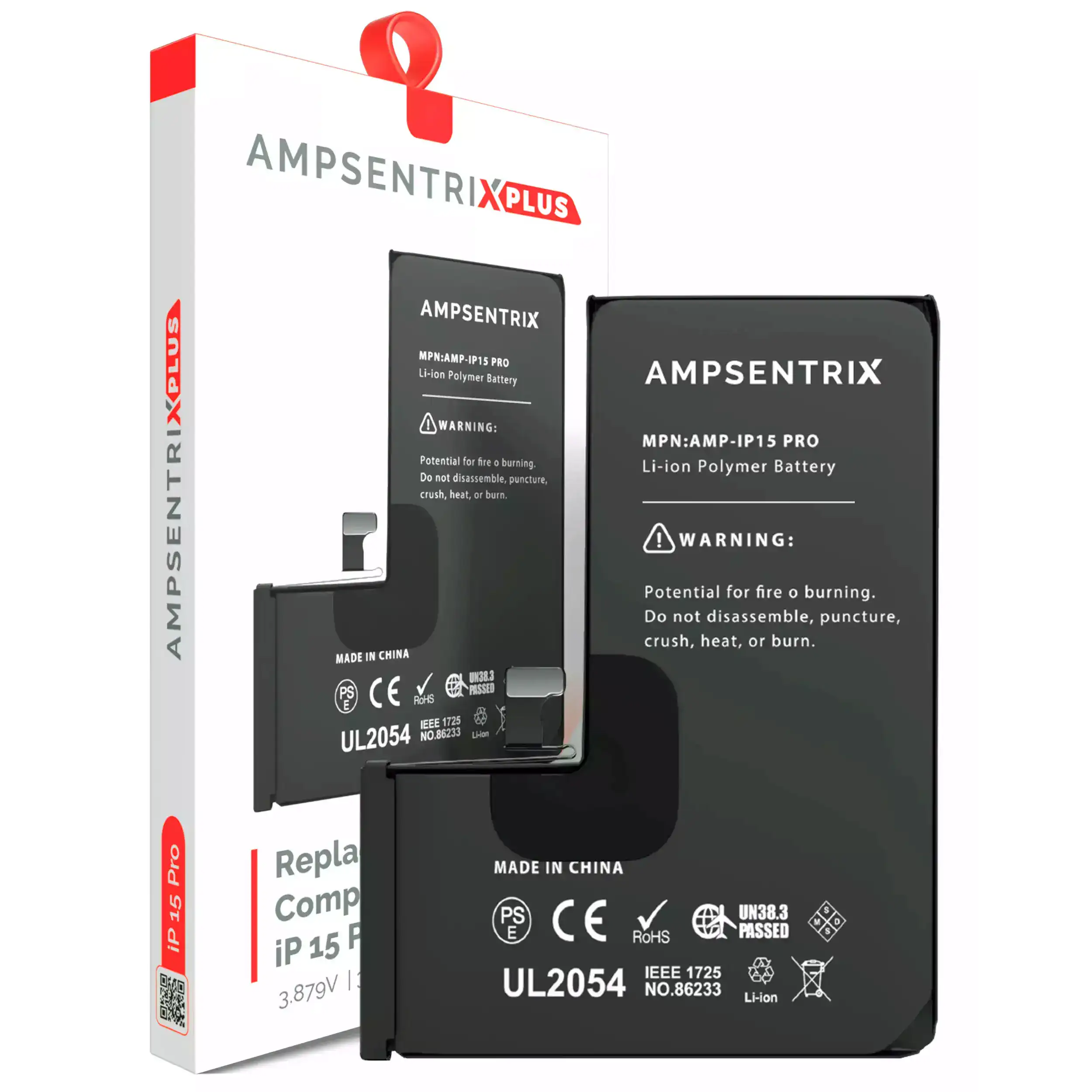 Replacement Battery Compatible For Iphone 15 Pro (Ampsentrix Plus)