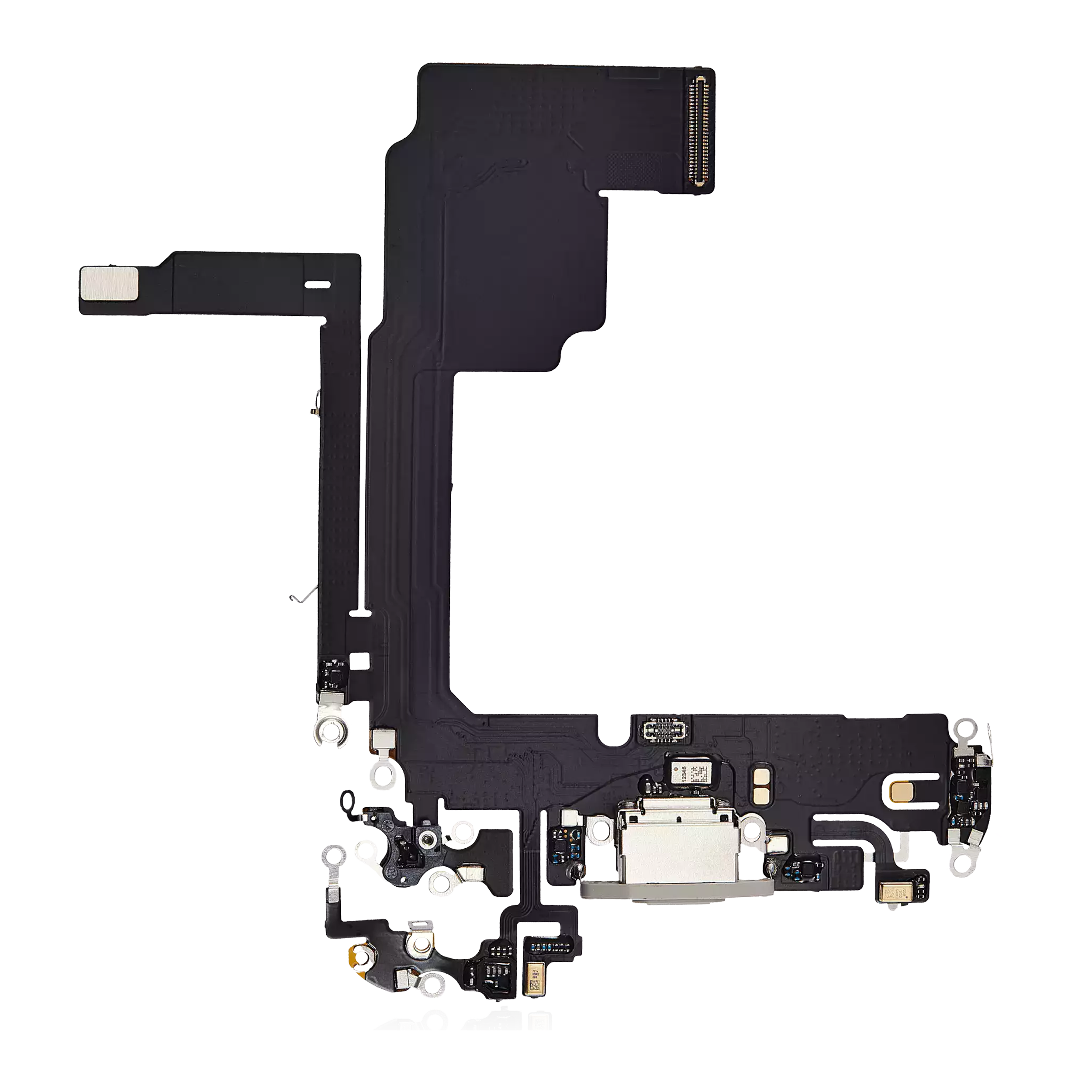 Charging Port Flex Cable Compatible For Iphone 15 Pro (Aftermarket Plus) (White Titanium)