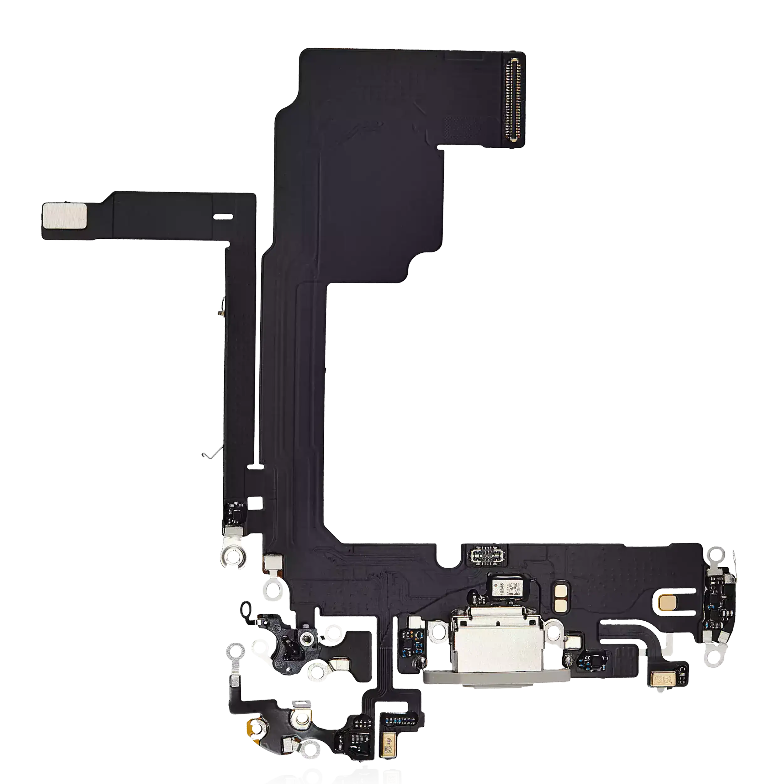 Charging Port Flex Cable Compatible For Iphone 15 Pro (Premium) (White Titanium)