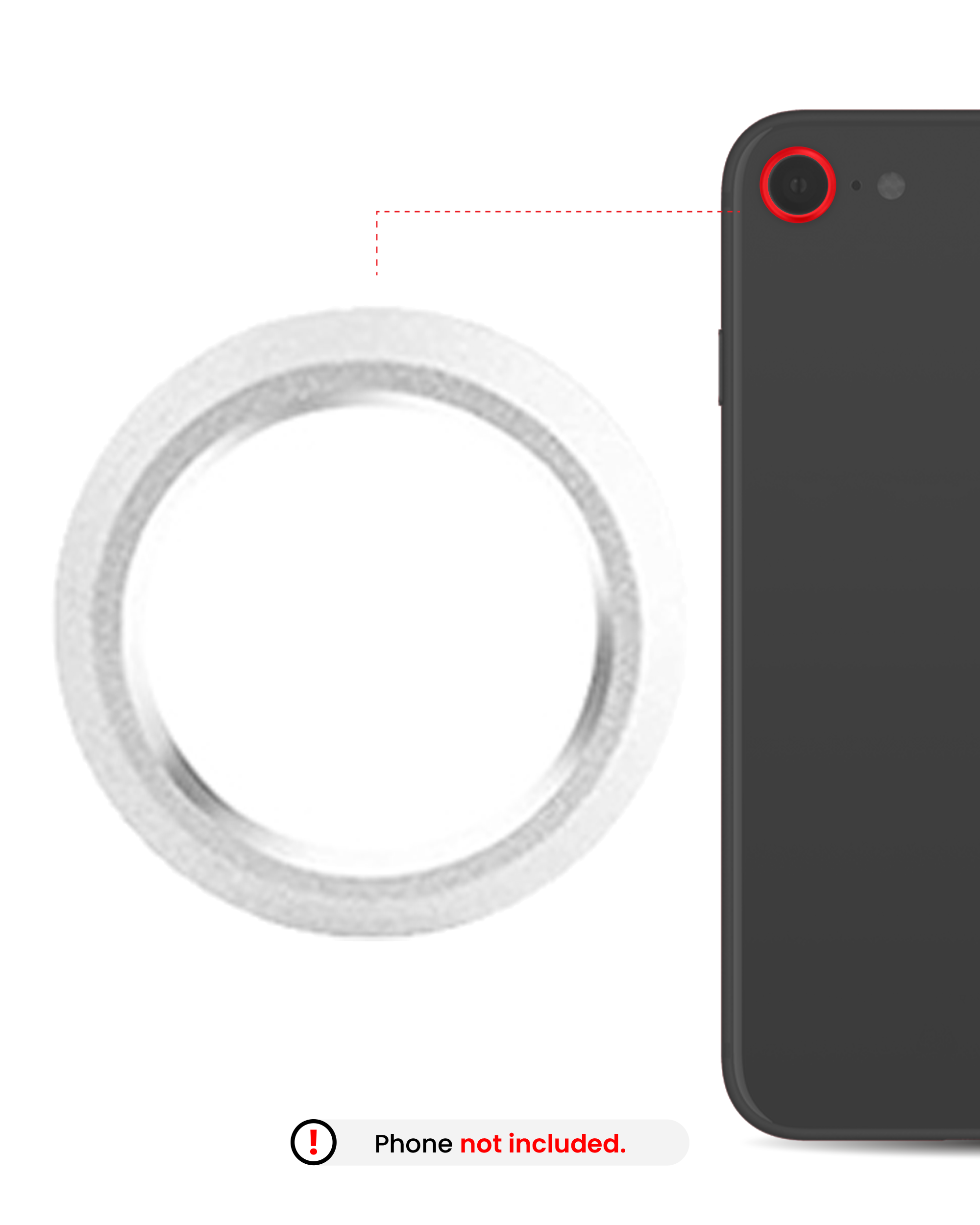 Back Camera Bezel Ring Only Compatible For Iphone 8 (Silver) (10 Pack)