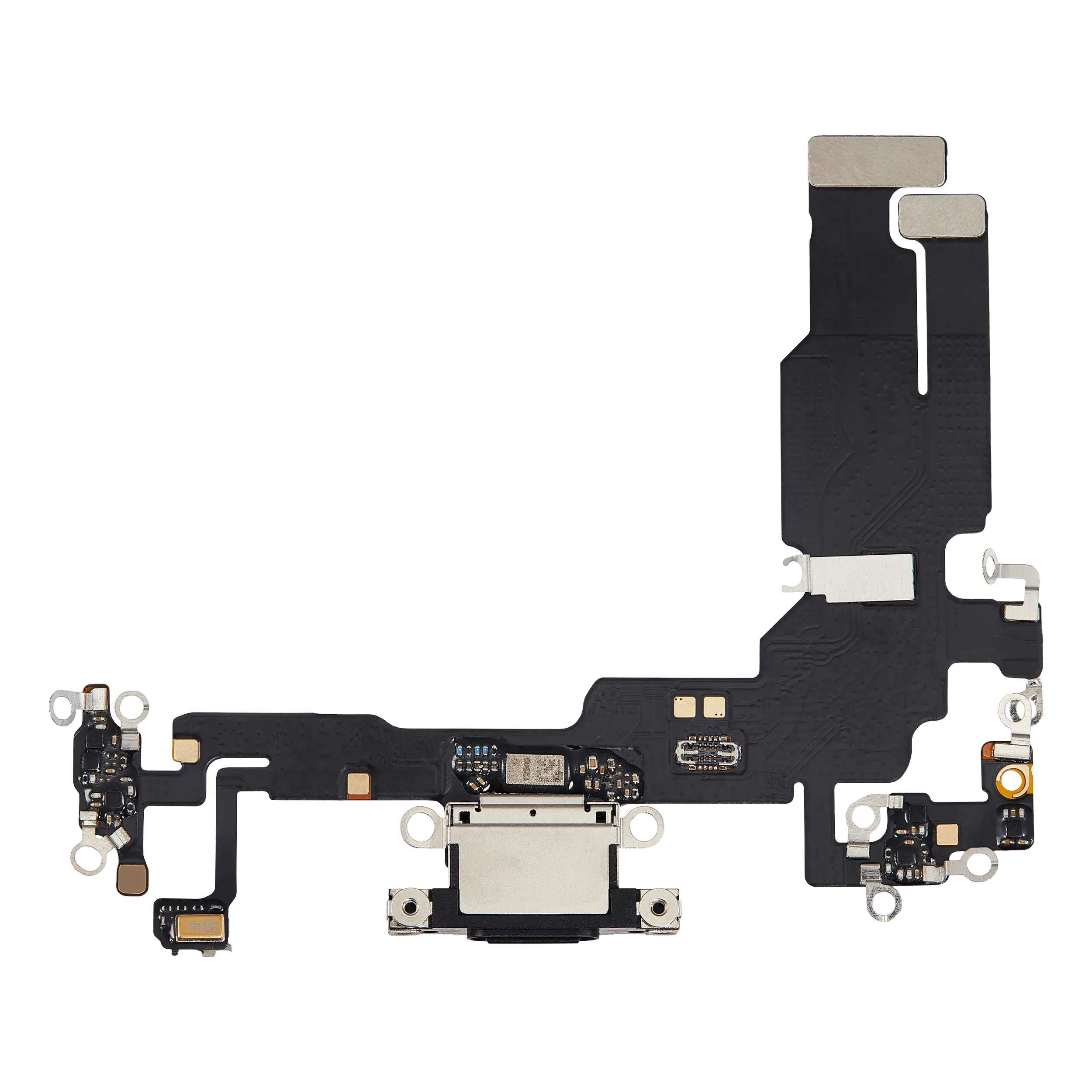 Charging Port Flex Cable Compatible For Iphone 15 (Aftermarket Plus) (Black)