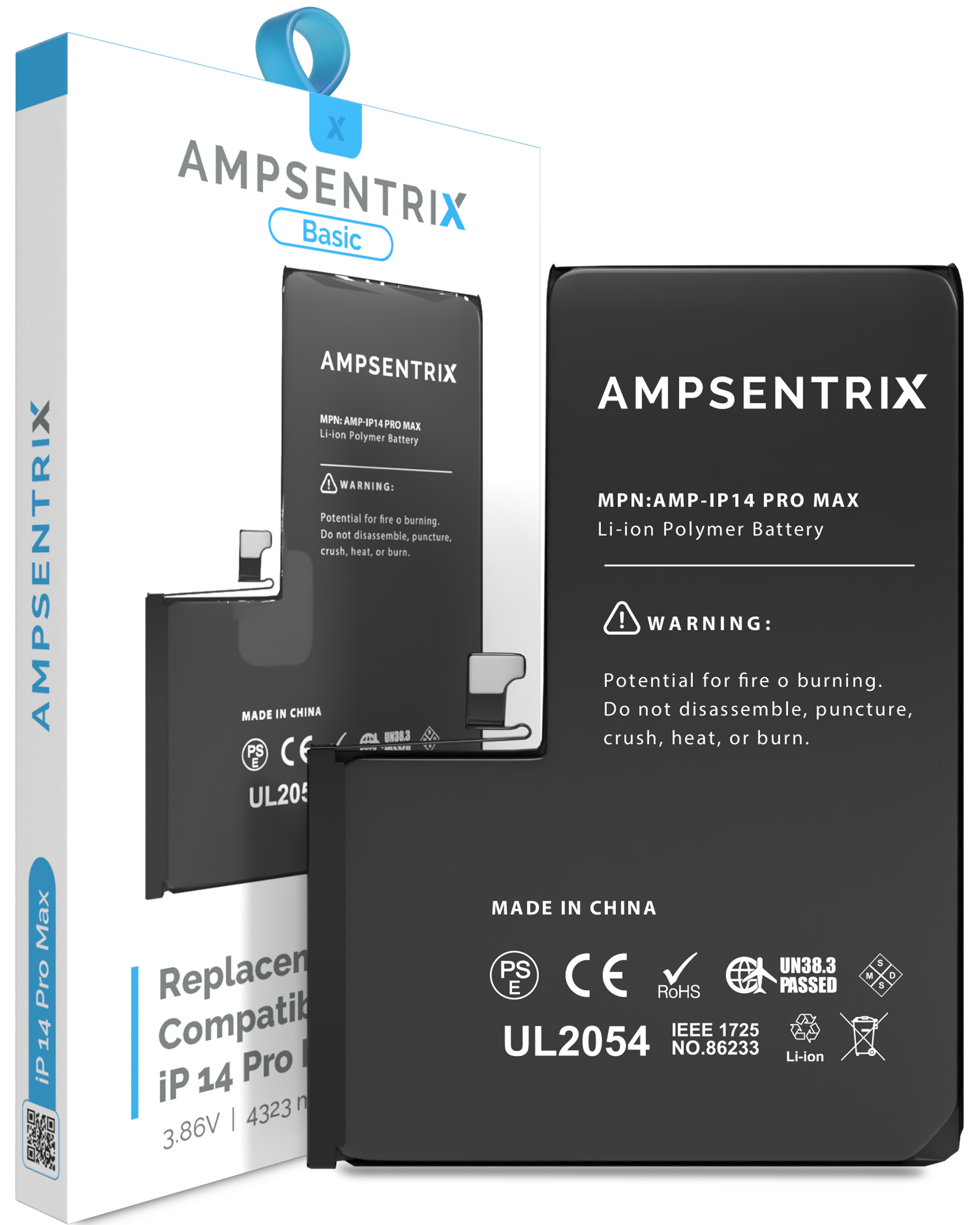 Replacement Battery Compatible For Iphone 14 Pro Max (Ampsentrix Basic)