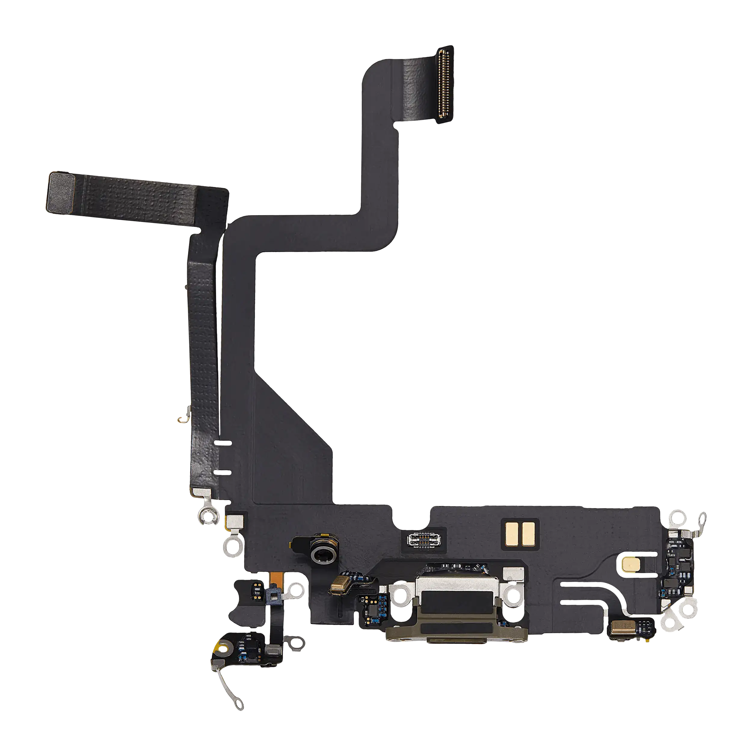 Charging Port Flex Cable Compatible For Iphone 14 Pro (Used  Pull) (Gold)