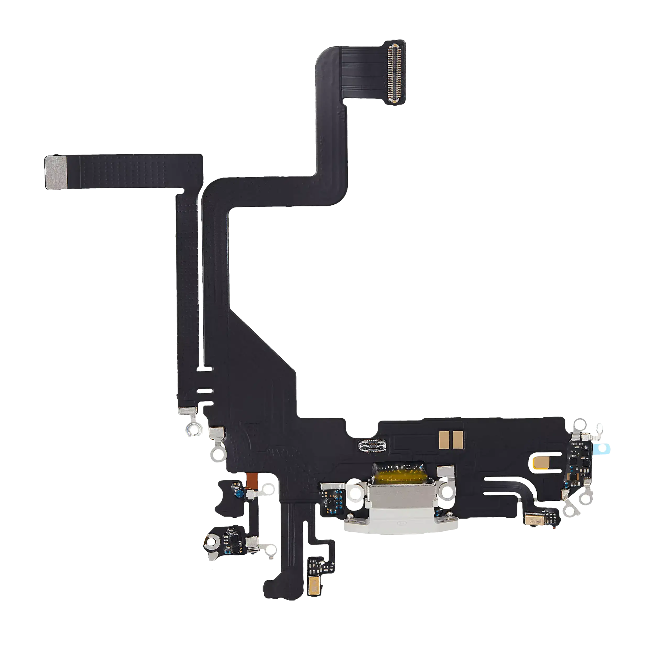 Charging Port Flex Cable Compatible For Iphone 14 Pro (Aftermarket Plus) (Silver)