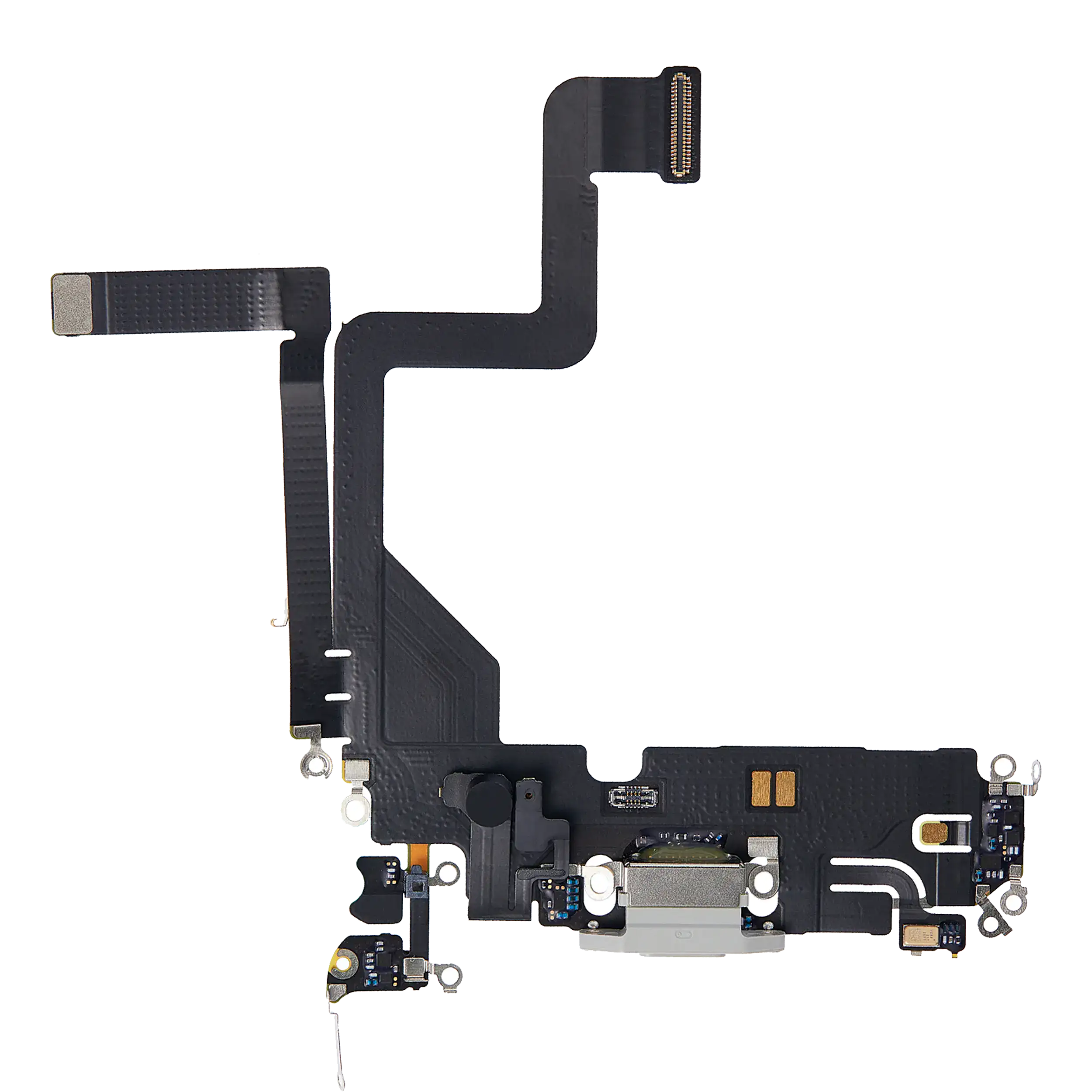 Charging Port Flex Cable Compatible For Iphone 14 Pro (Premium) (Silver)