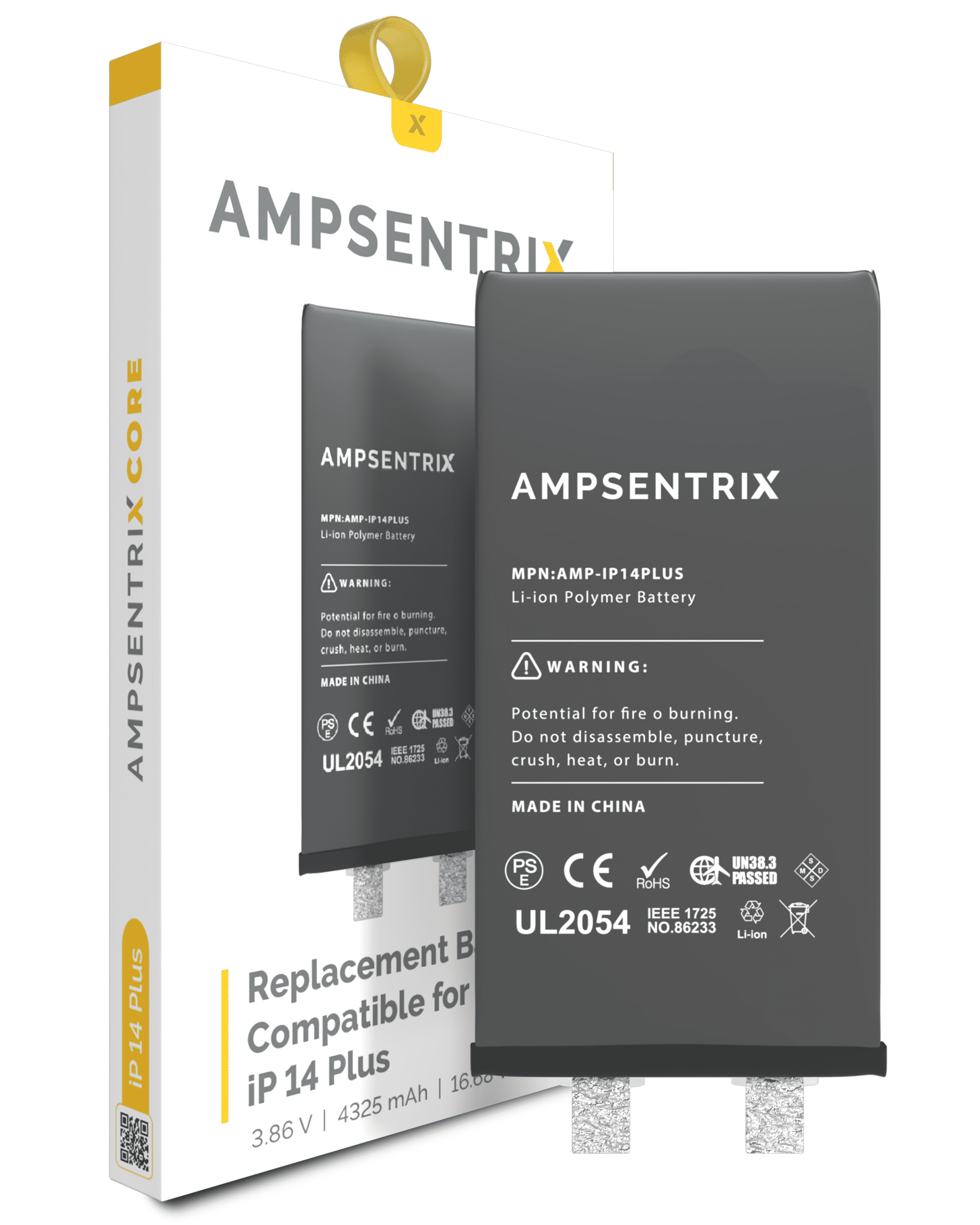 Replacement Battery Core Compatible For Iphone 14 Plus (Spot Welding Required) (Ampsentrix Core)