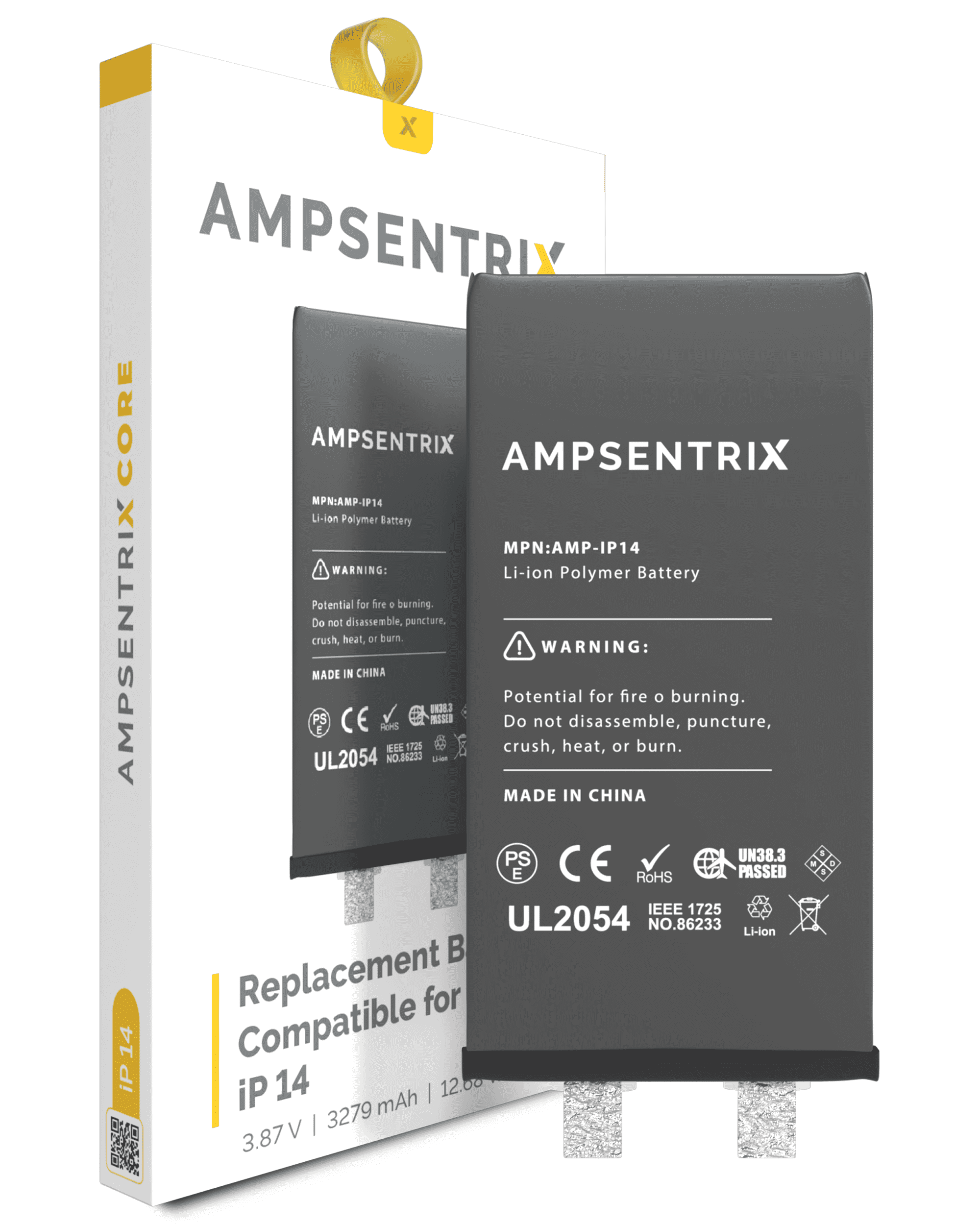 Replacement Battery Core Compatible For Iphone 14 (Spot Welding Required) (Ampsentrix Core)