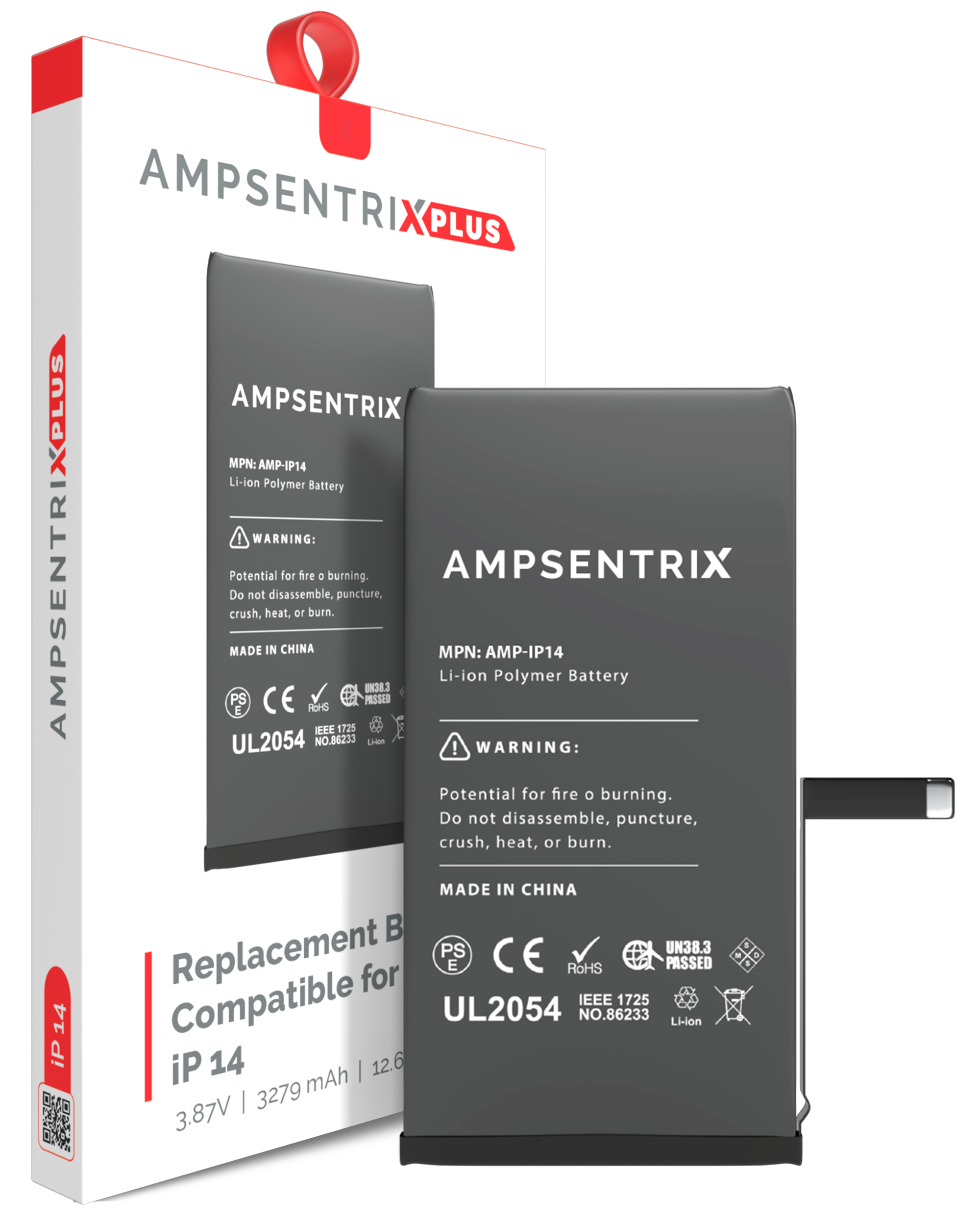 Replacement Battery Compatible For Iphone 14 (Ampsentrix Plus)