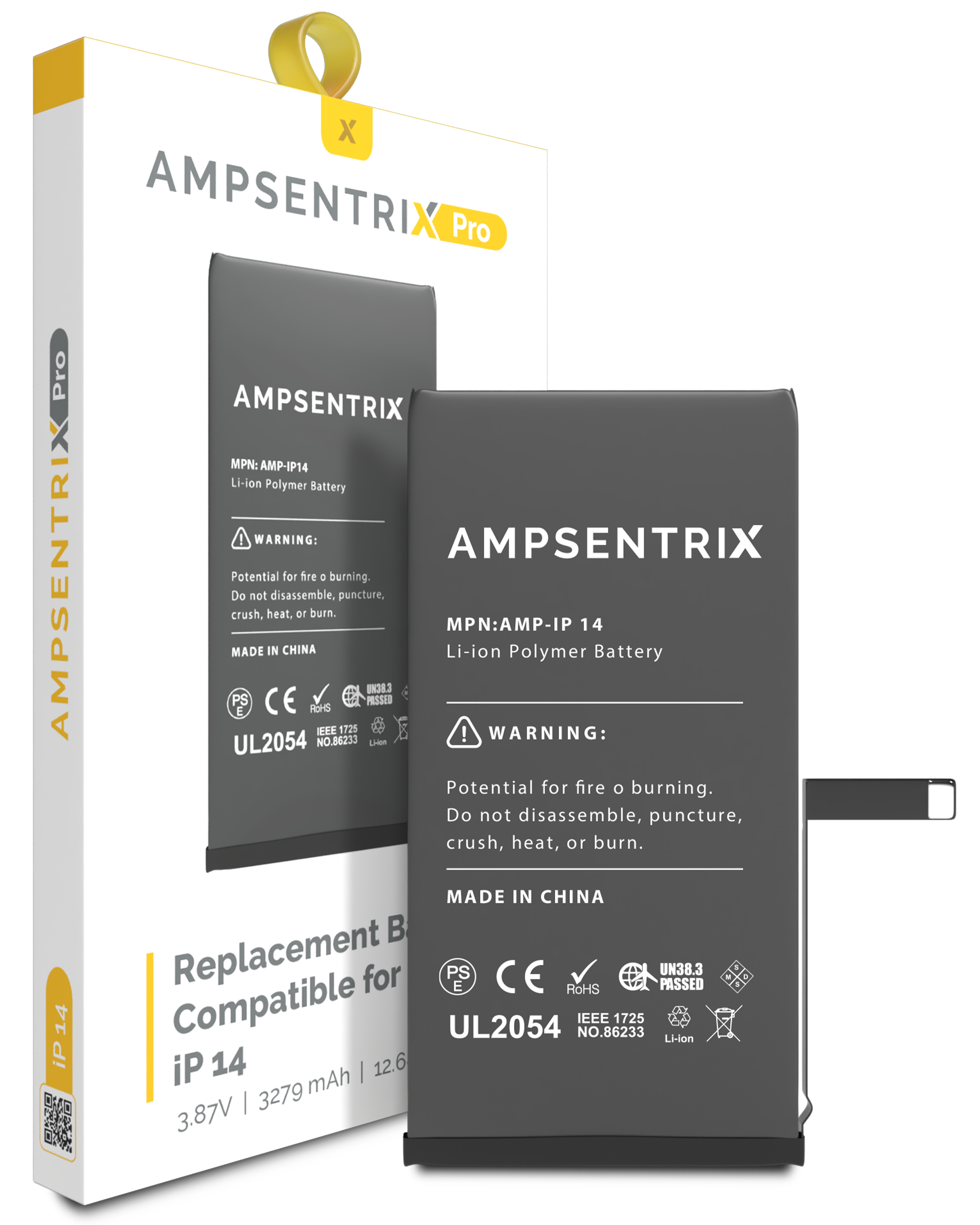 Replacement Battery Compatible For Iphone 14 (Ampsentrix Pro)