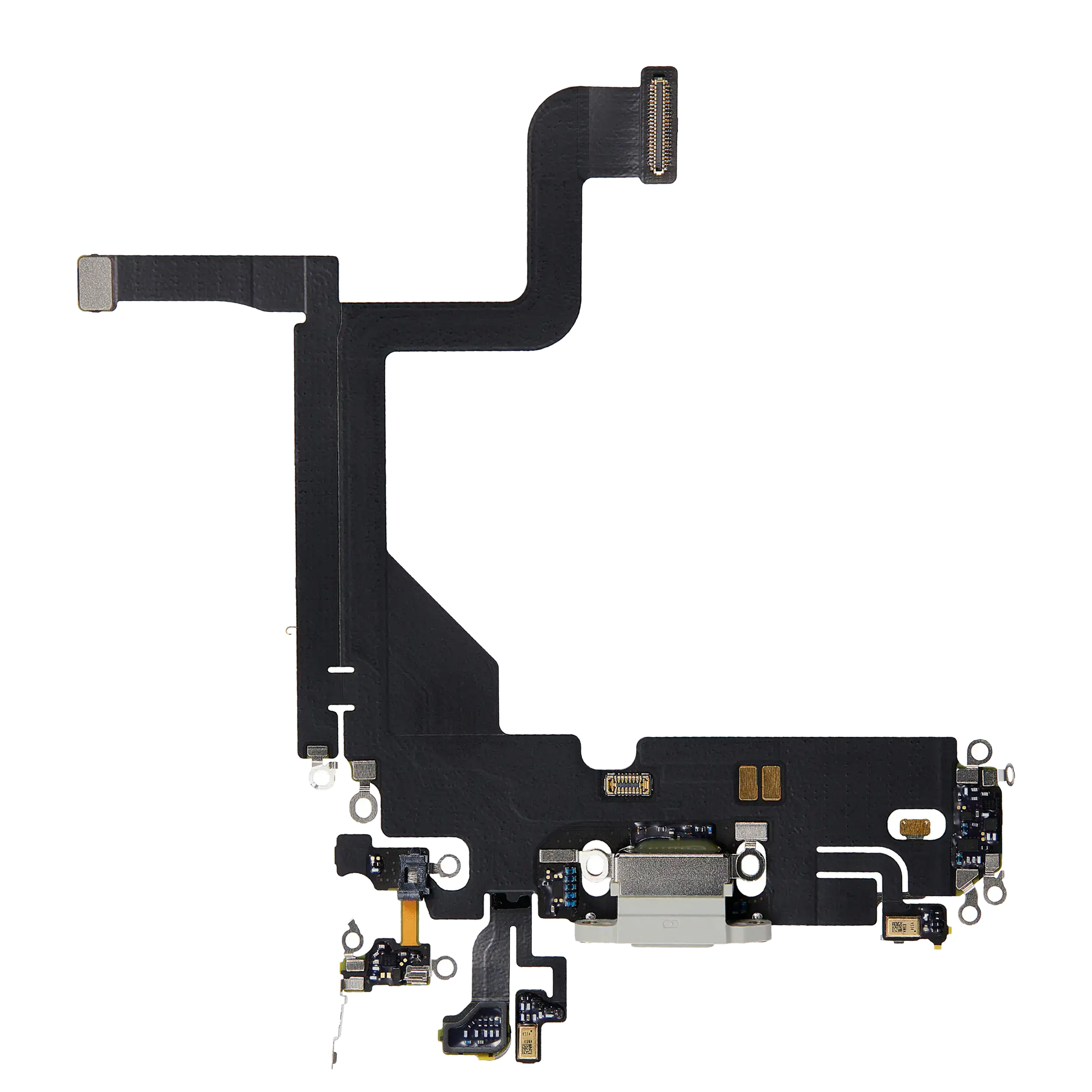 Charging Port Flex Cable Compatible For Iphone 13 Pro (Used  Pull) (Silver)