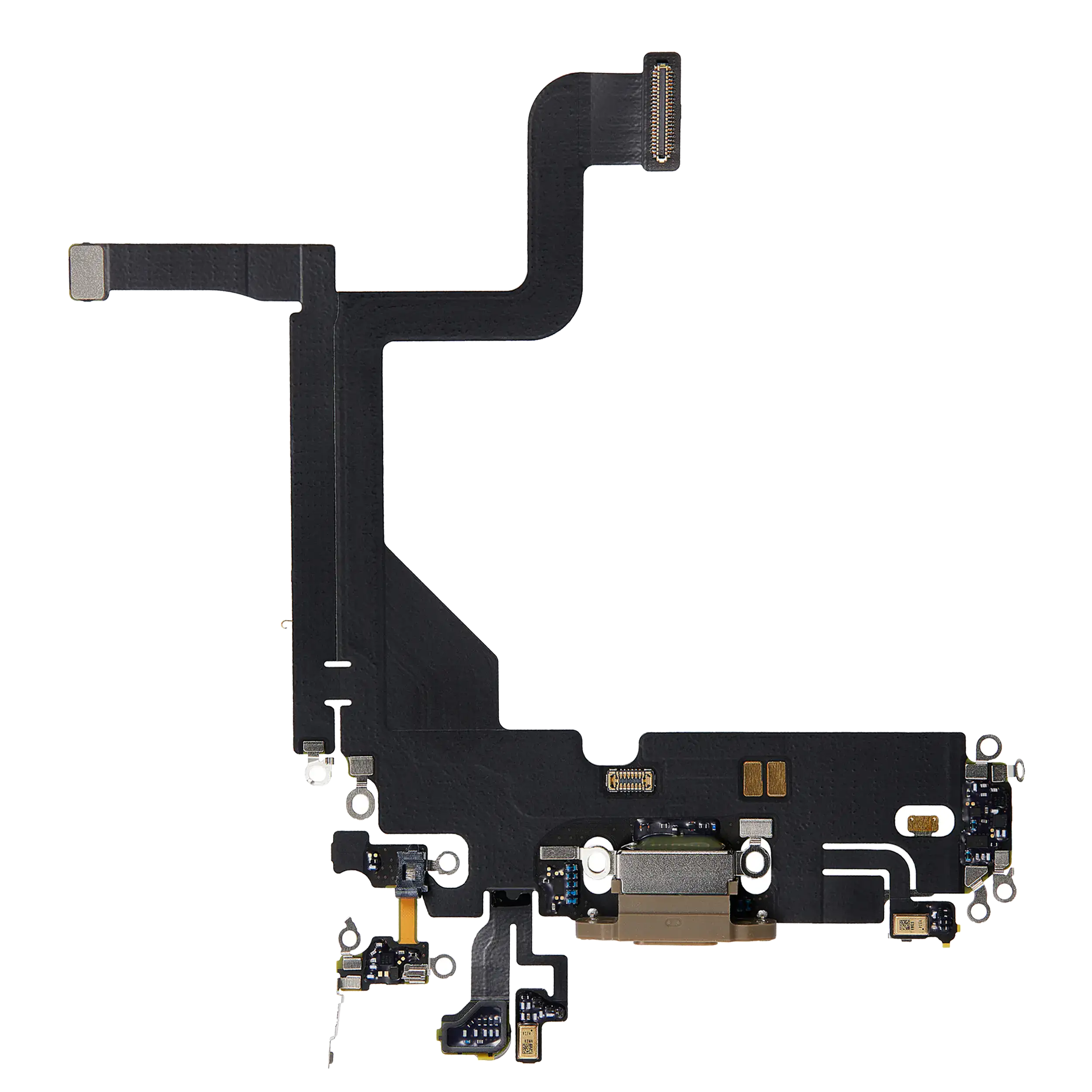 Charging Port Flex Cable Compatible For Iphone 13 Pro (Used  Pull) (Gold)